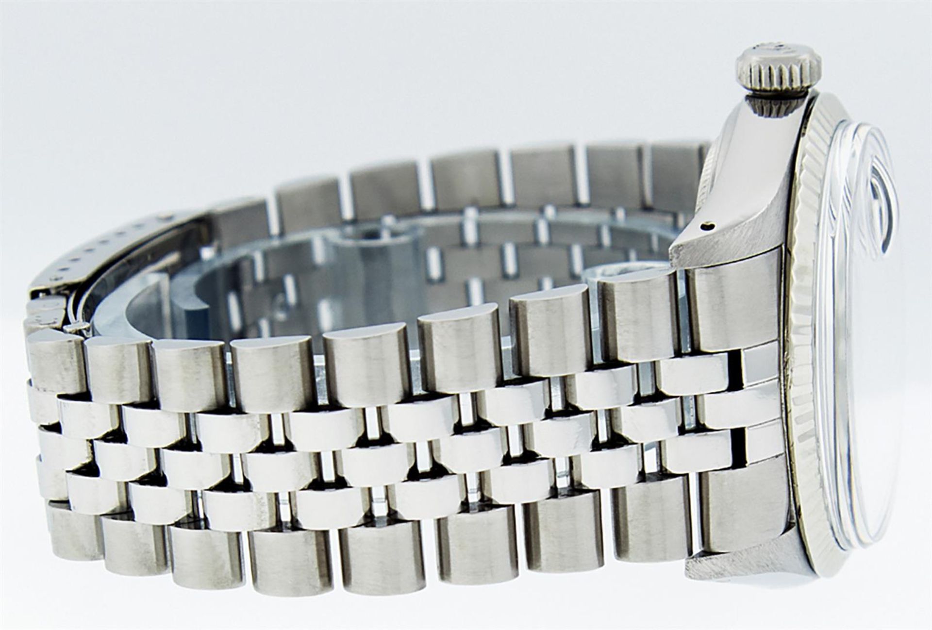 Rolex Mens Stainless Steel 36MM Blue Diamond Datejust Wristwatch - Image 4 of 9