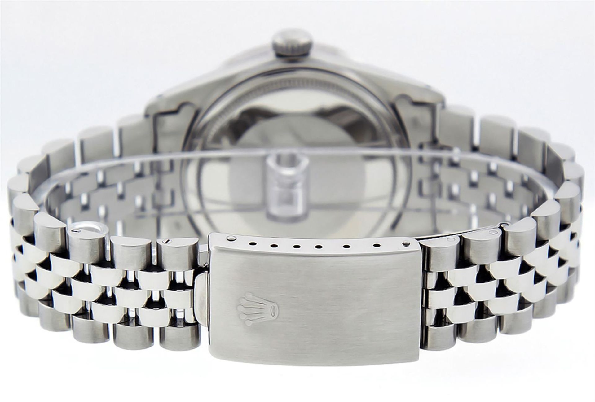 Rolex Mens Stainless Steel 36MM Blue Diamond Datejust Wristwatch - Image 6 of 9