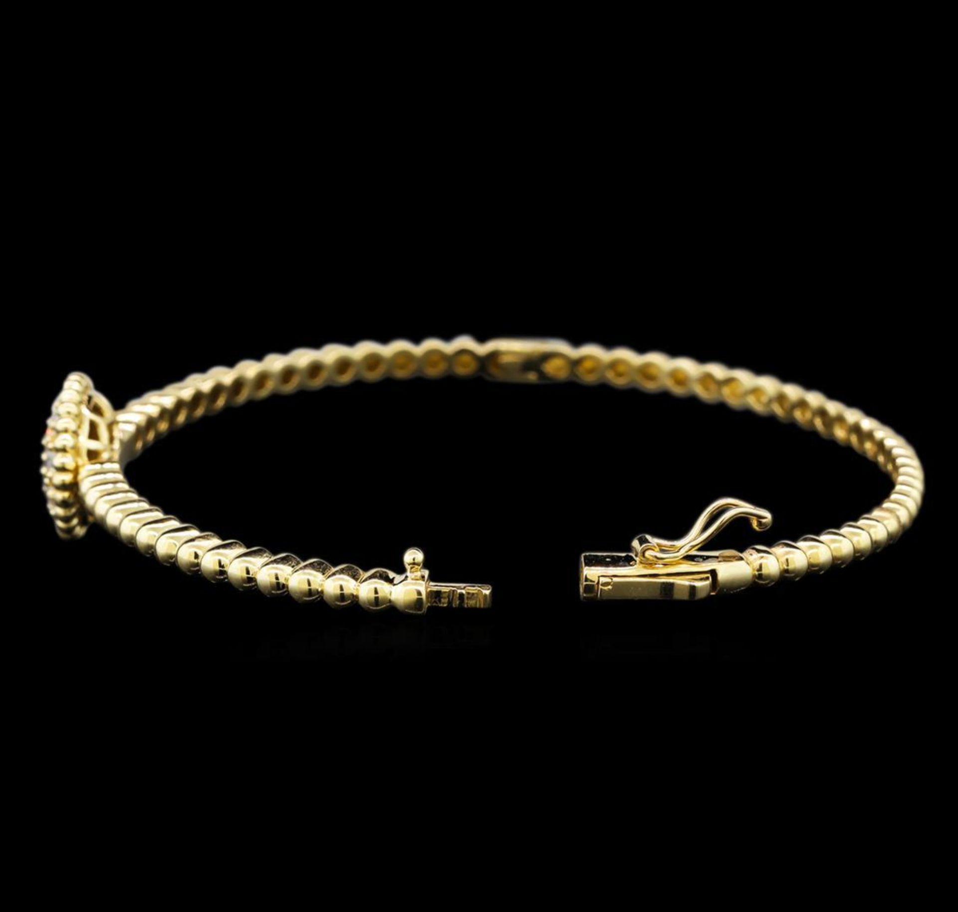 0.65 ctw Diamond Bangle Bracelet - 14KT Yellow Gold - Image 3 of 4