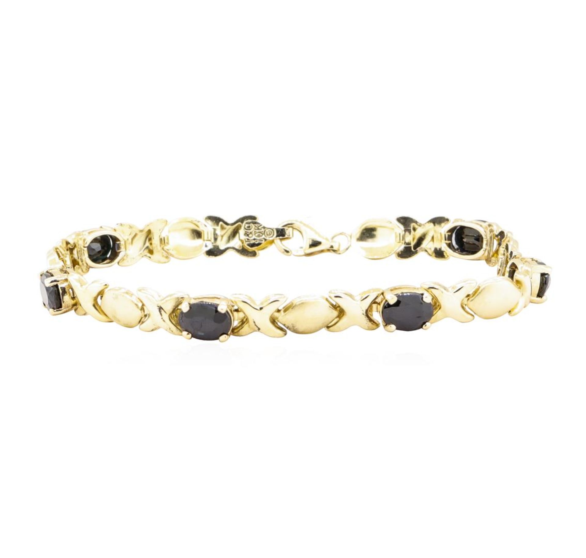 6.00ctw Sapphire Bracelet - 10KT Yellow Gold