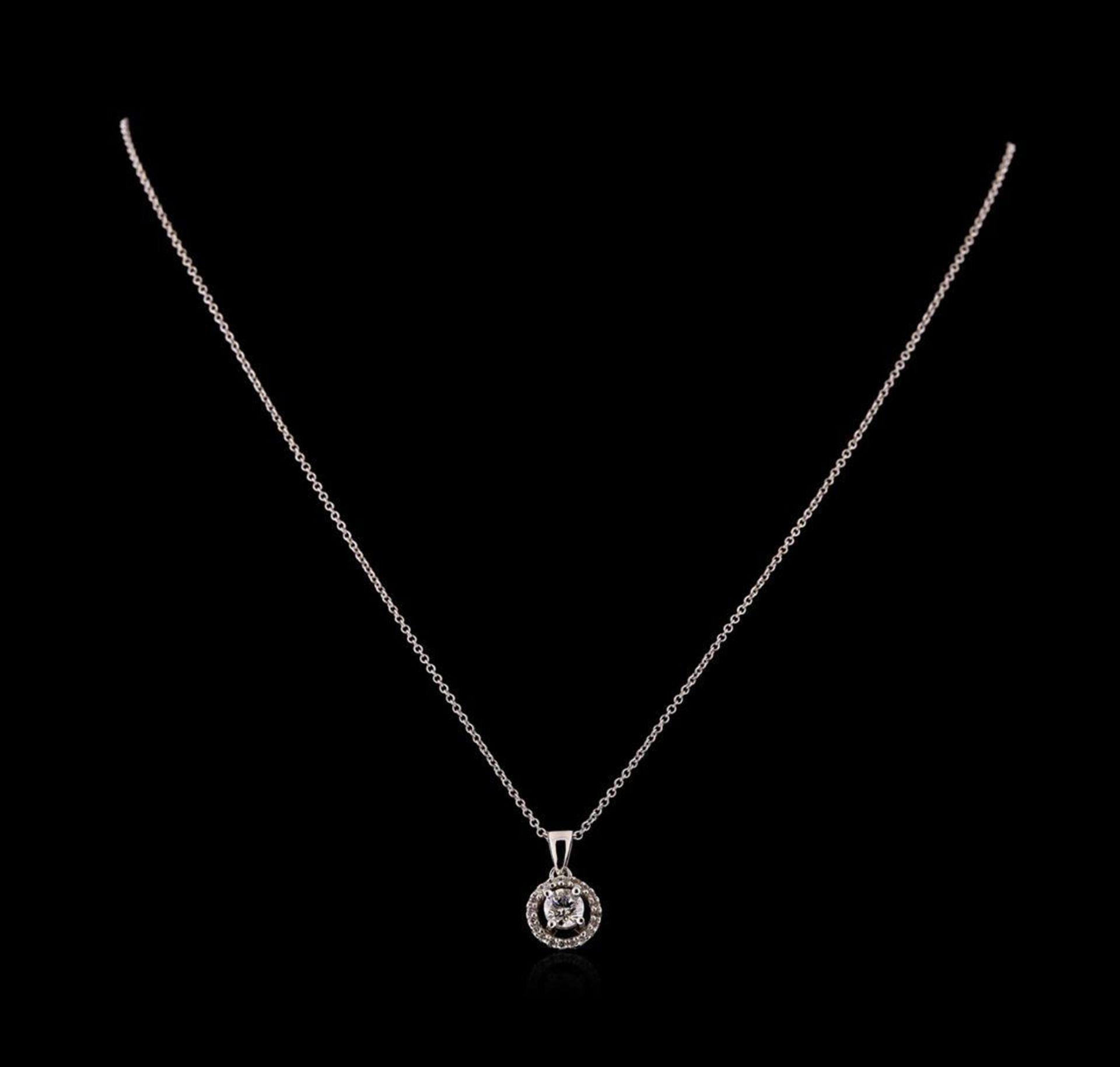 0.66 ctw Diamond Pendant With Chain - 14KT White Gold - Image 2 of 3