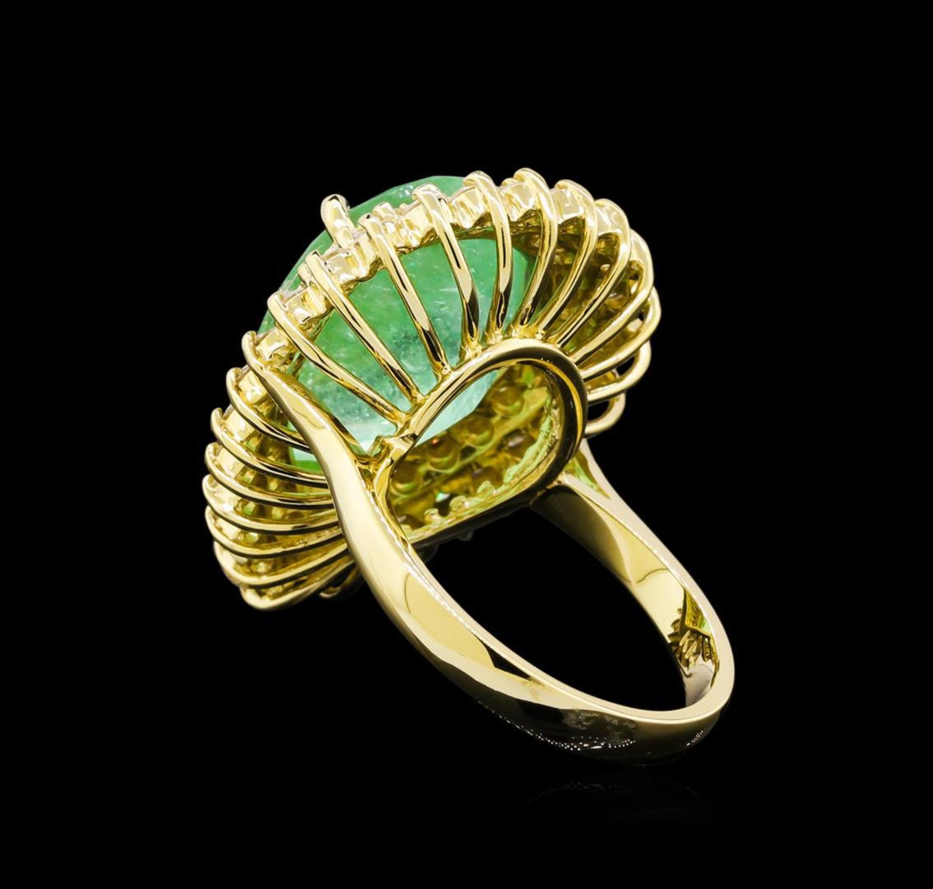 GIA Cert 9.78 ctw Emerald and Diamond Ring - 14KT Yellow Gold - Image 3 of 6