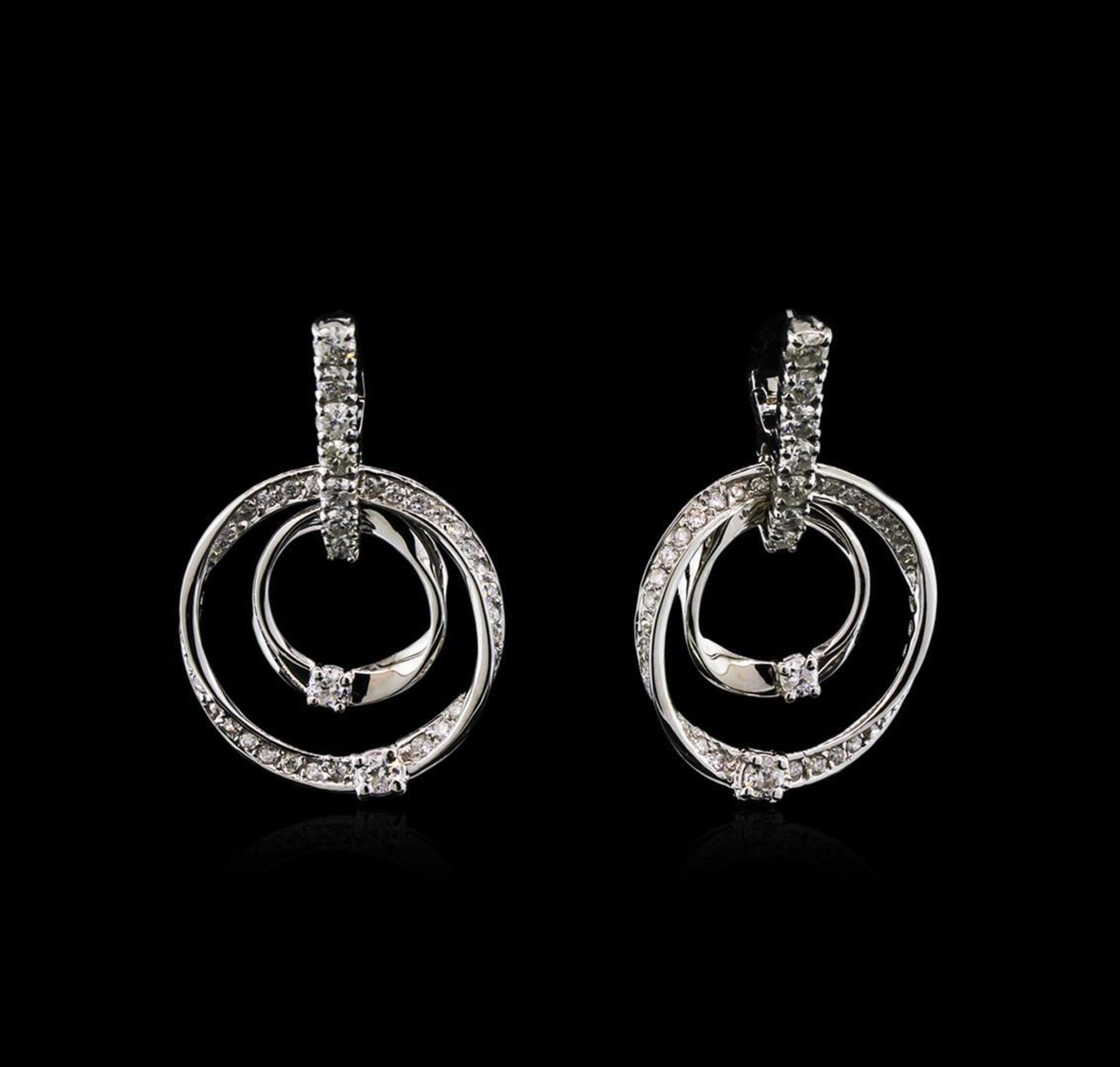 1.46 ctw Diamond Earrings - 14KT White Gold