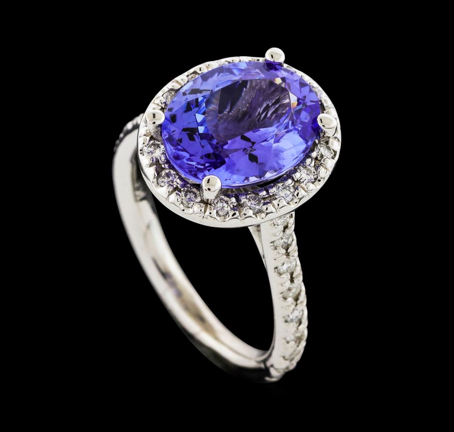 3.25 ctw Tanzanite and Diamond Ring - 14KT White Gold - Image 4 of 4