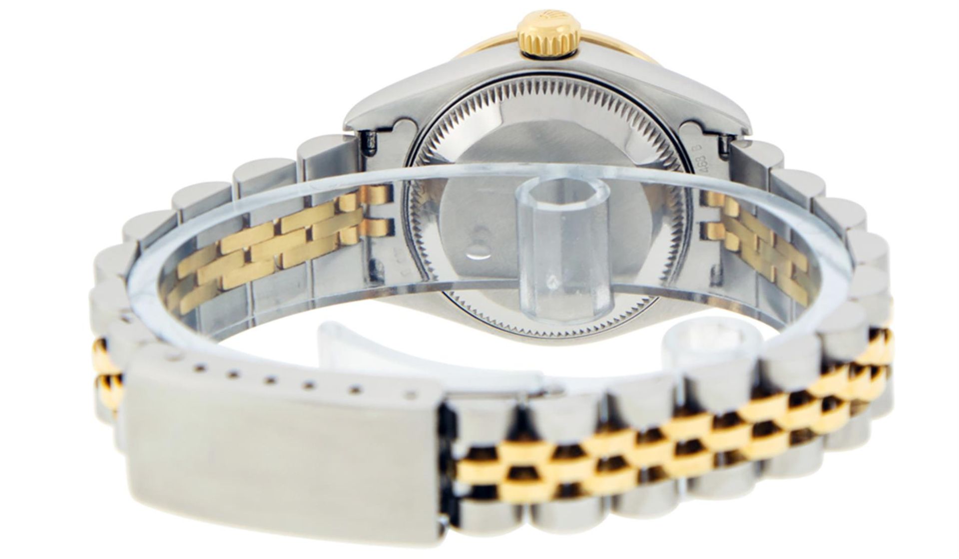 Rolex Ladies Quickset 2 Tone Champagne Diamond & Sapphire Datejust Wristwatch 26 - Image 7 of 9