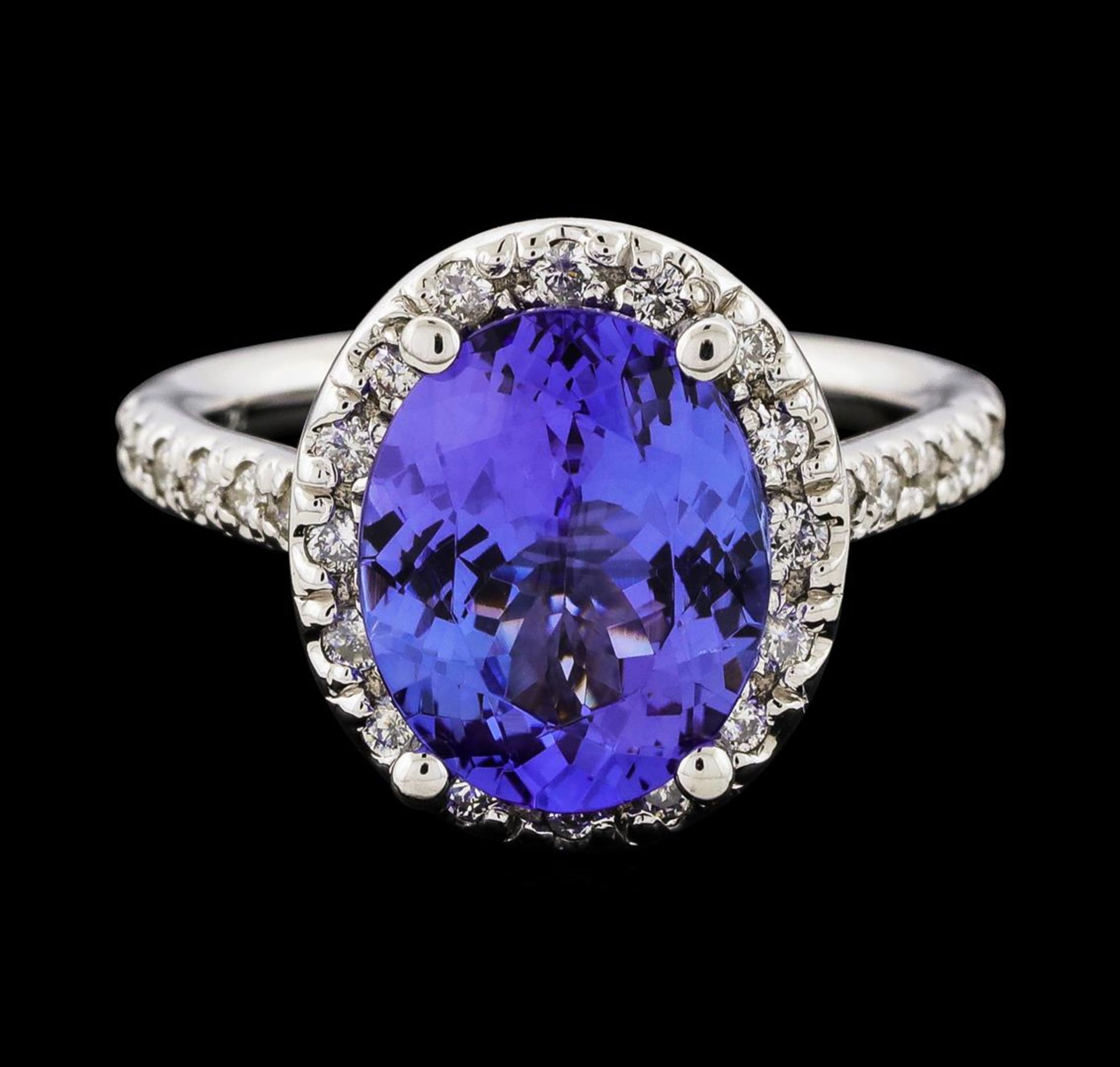 3.25 ctw Tanzanite and Diamond Ring - 14KT White Gold - Image 2 of 4