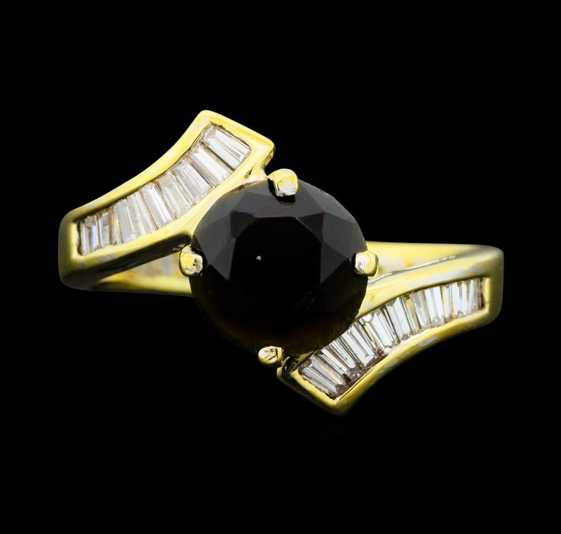 1.40 ctw Black and White Diamond Ring - 14KT Yellow Gold - Image 2 of 5