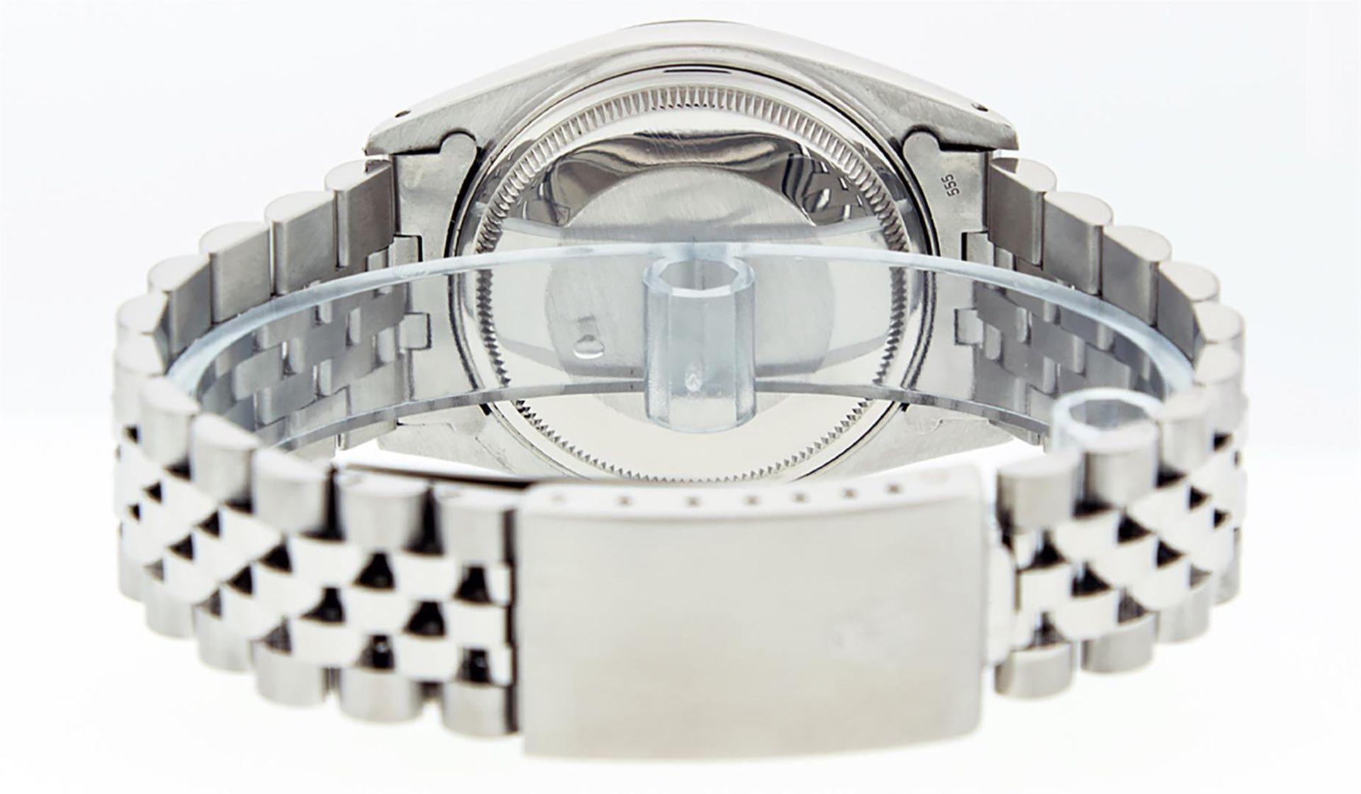 Rolex Mens Stainless Steel 36MM Blue Diamond Datejust Wristwatch - Image 8 of 9