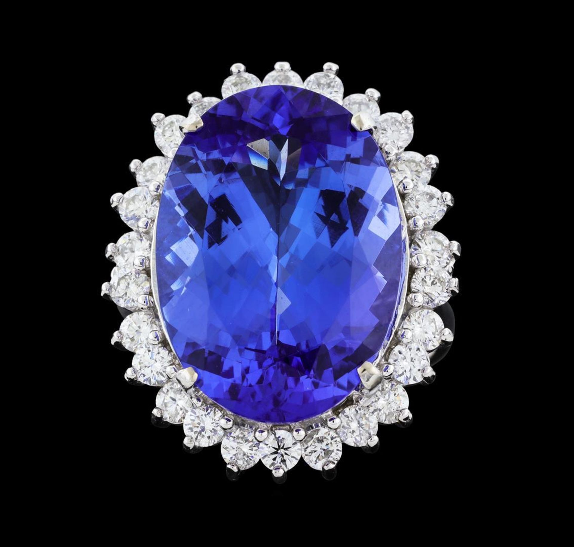 16.10 ctw Tanzanite and Diamond Ring - 14KT White Gold - Image 2 of 5