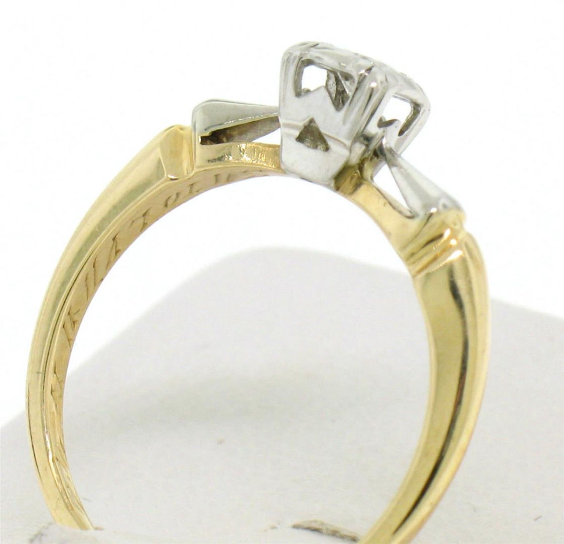14k Yellow & White Gold 0.14ctw VS F Diamond Solitaire Engagement Ring - Image 4 of 6