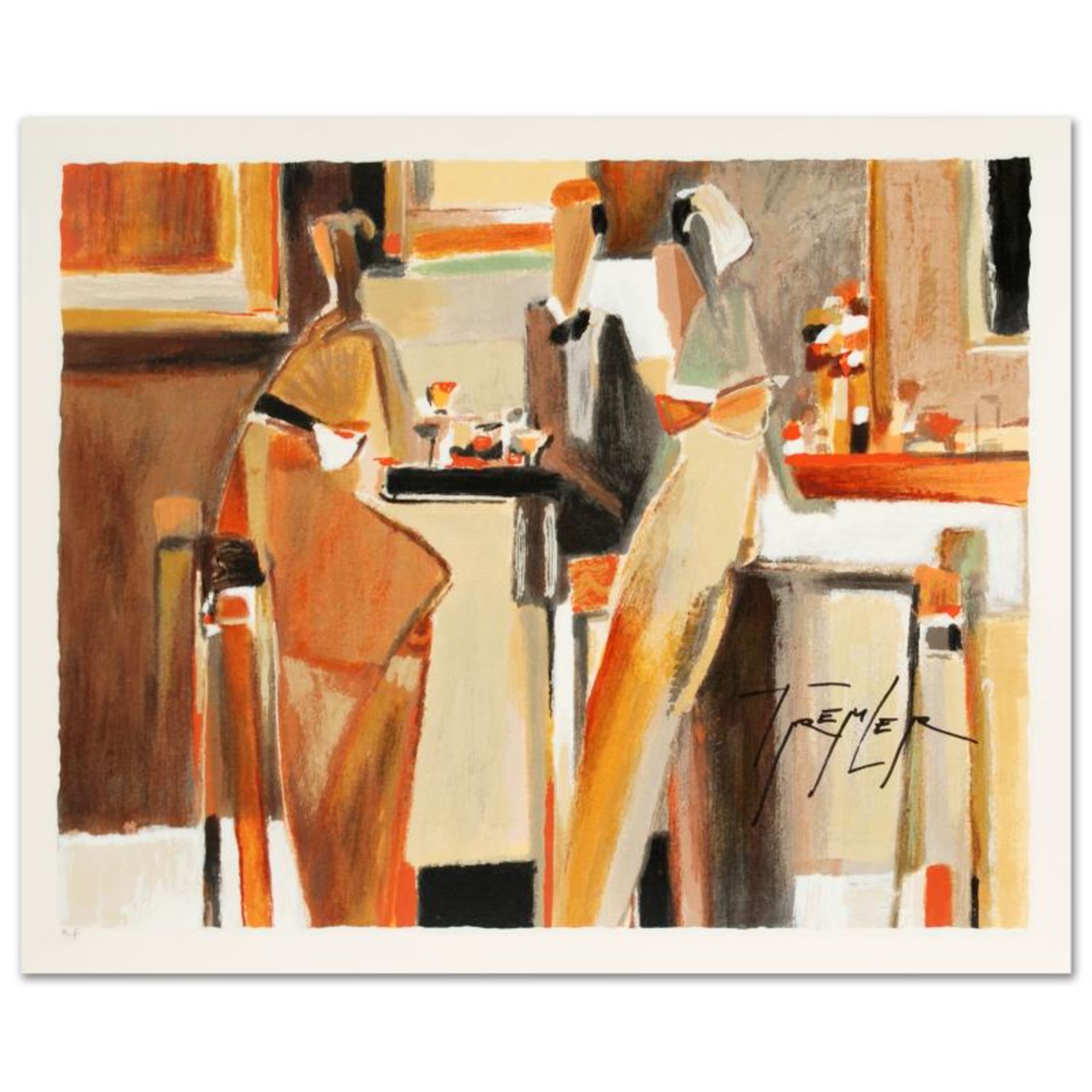 "Bar Scene I" Limited Edition Serigraph by Yuri Tremler, Hand Signed with Certif