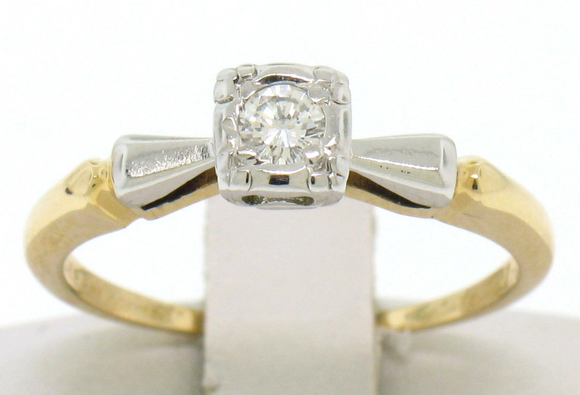 14k Yellow & White Gold 0.14ctw VS F Diamond Solitaire Engagement Ring - Image 3 of 6