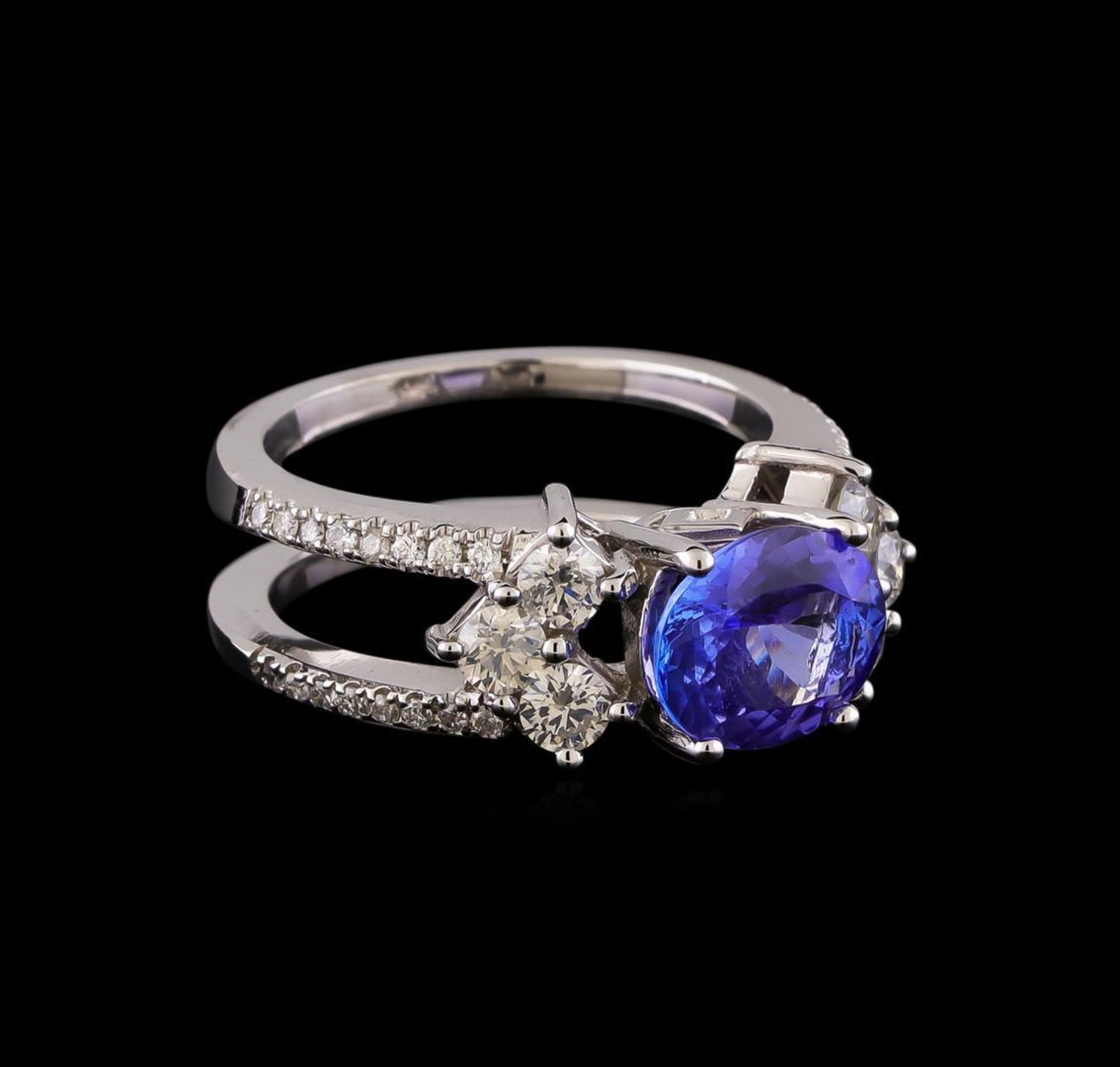 1.98ct Tanzanite and Diamond Ring - 14KT White Gold