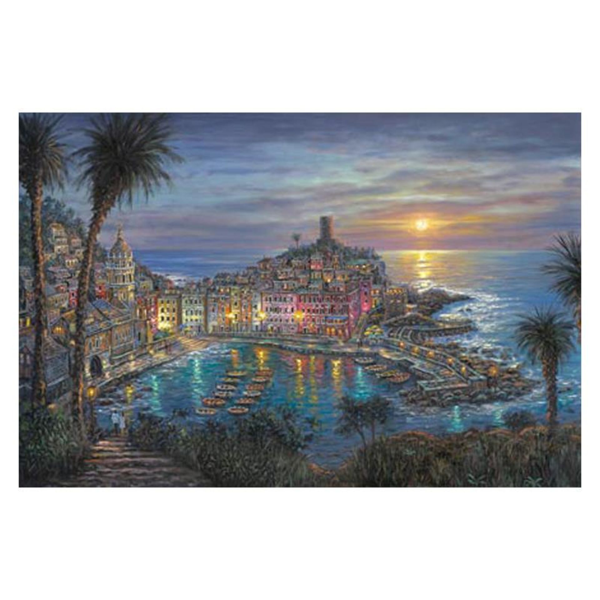 Robert Finale, "Vernazza Sunset" Hand Signed, Artist Embellished Limited Edition