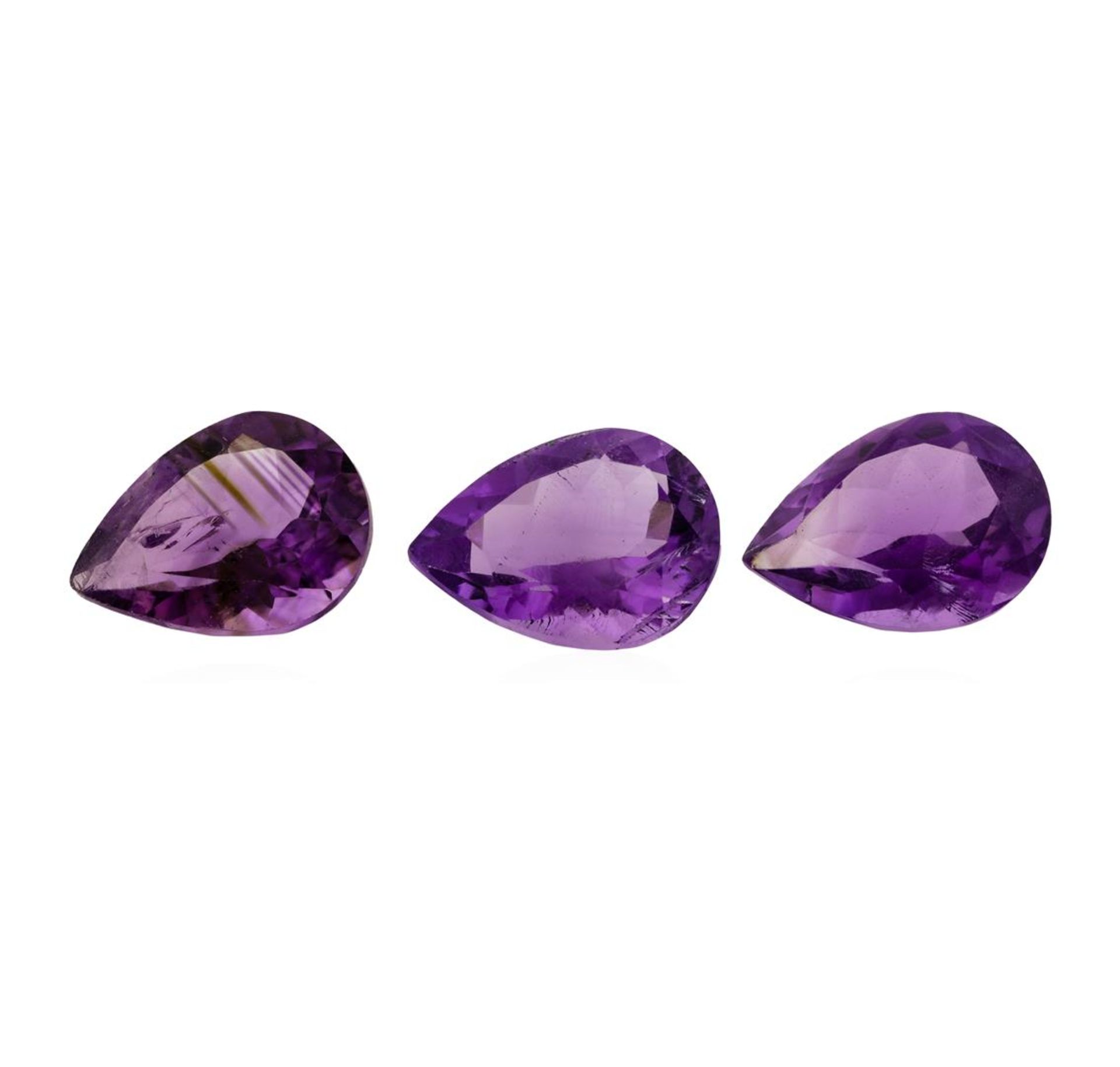 22.51ctw.Natural Pear Cut Amethyst Parcel of Three