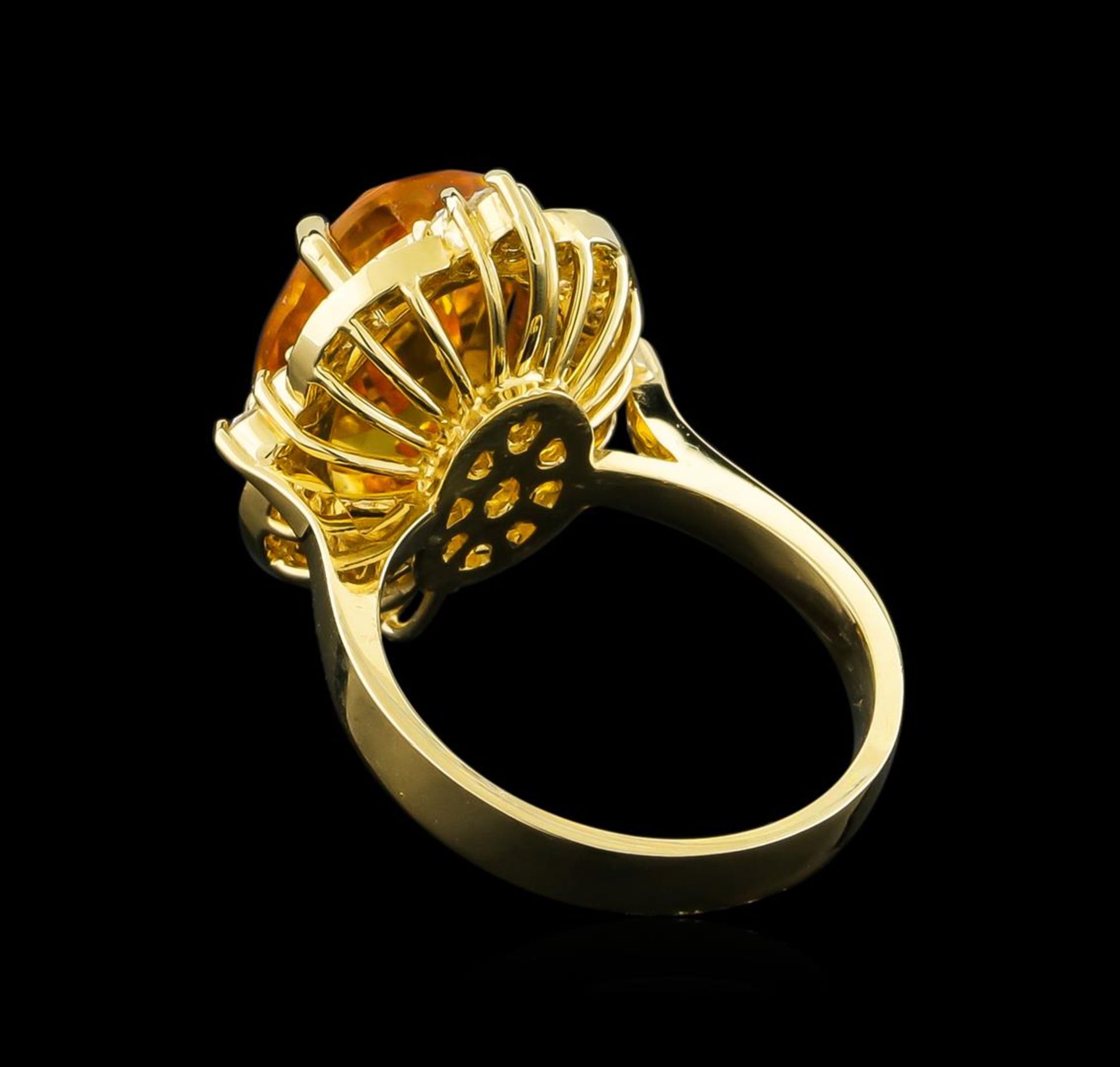 5.25 ctw Citrine and Diamond Ring - 14KT Yellow Gold - Image 3 of 4