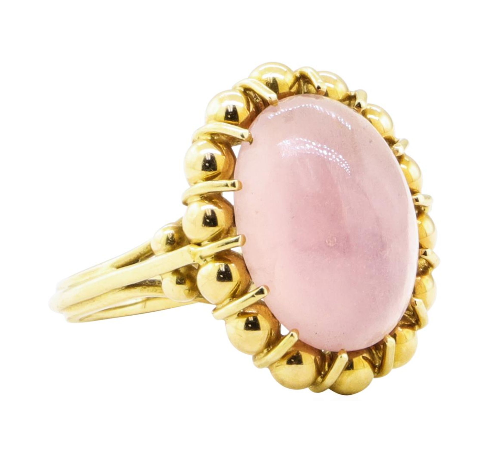 9.00ct Rose Quartz Ring - 18KT Yellow Gold