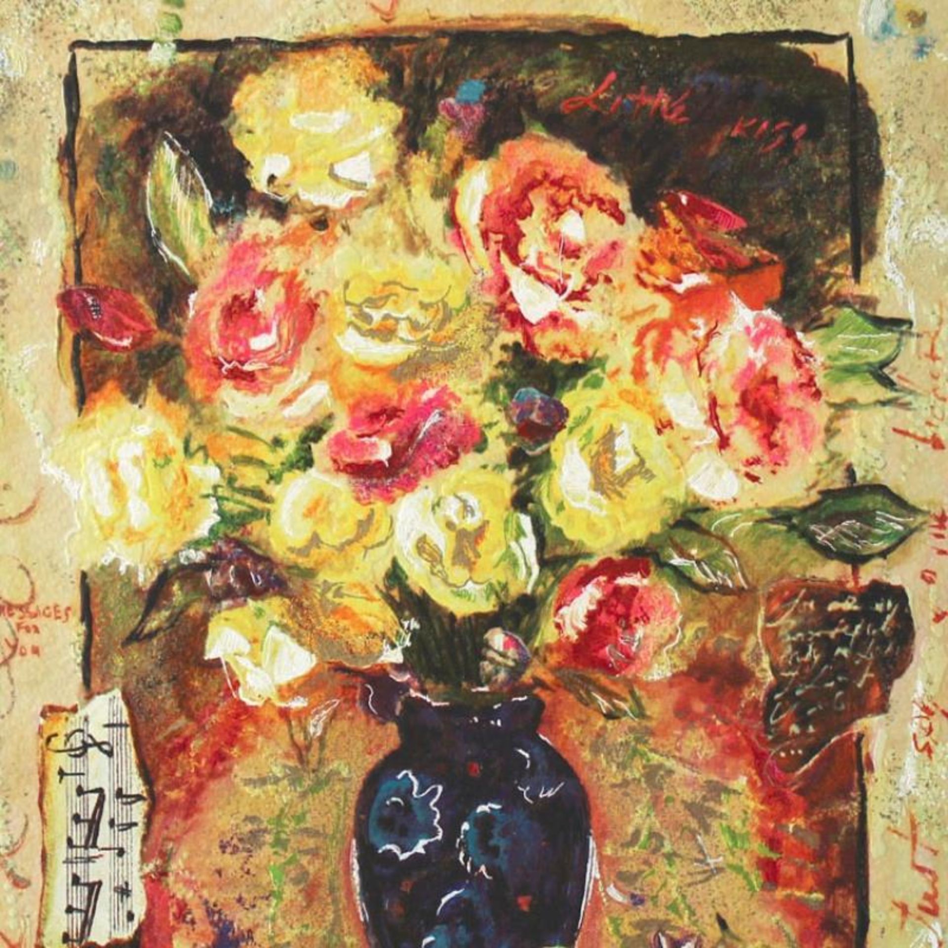 Sergey Kovrigo, "Sunshine Roses" Hand Signed Limited Edition Serigraph with Lett - Image 2 of 2