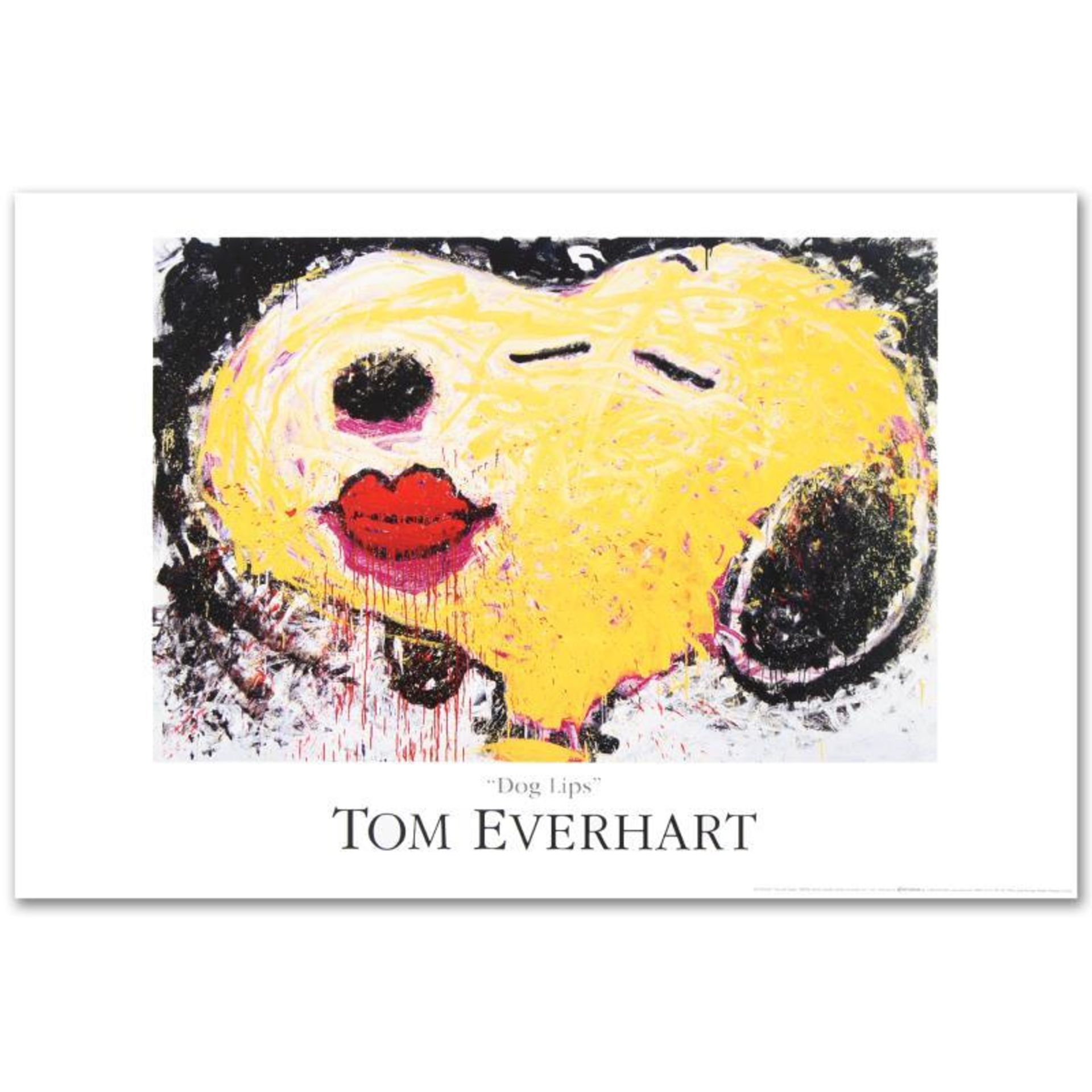 "Dog Lips" Fine Art Poster by Renowned Charles Schulz Protege Tom Everhart.