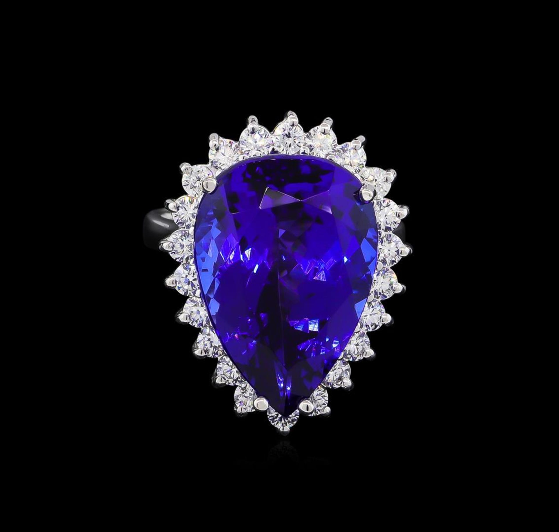 14KT White Gold GIA Certified 16.98 ctw Tanzanite and Diamond Ring - Image 2 of 6