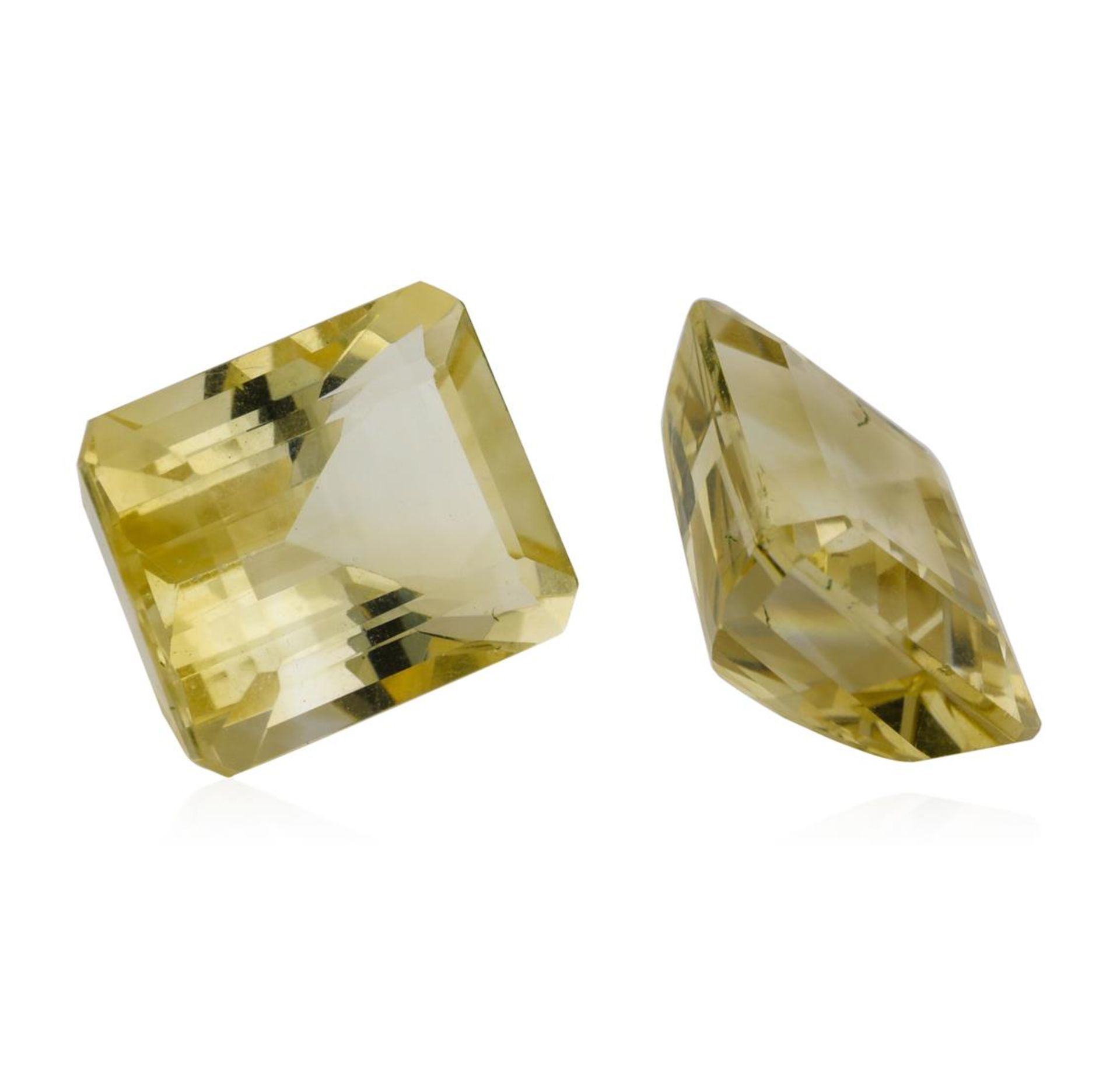 23.34ctw.Natural Emerald Cut Citrine Quartz Parcel of Two - Image 2 of 3