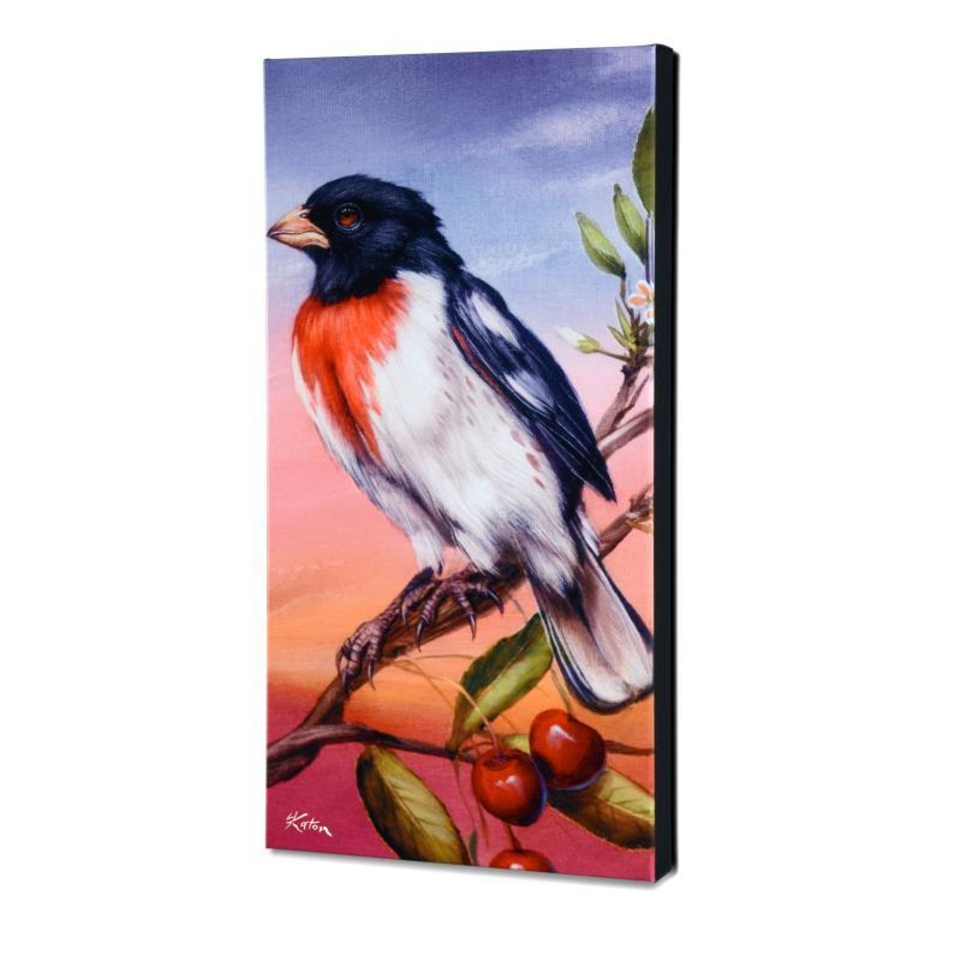 "Rose Breasted Grosbeak" Limited Edition Giclee on Canvas by Martin Katon, Numbe - Image 2 of 2