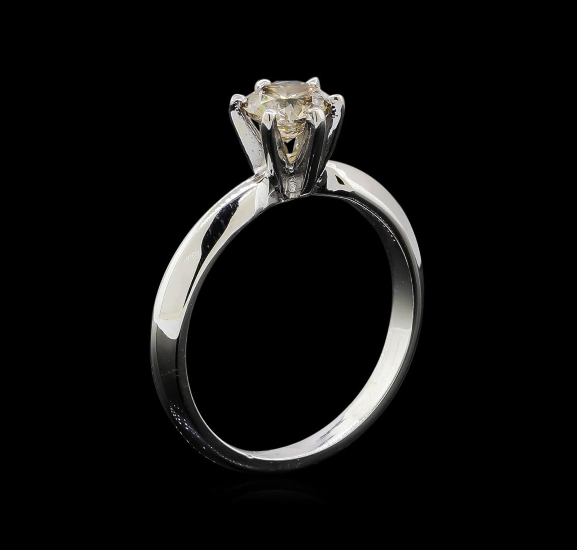 14KT White Gold 0.70 ctw Round Cut Fancy Brown Diamond Solitaire Ring - Image 4 of 5