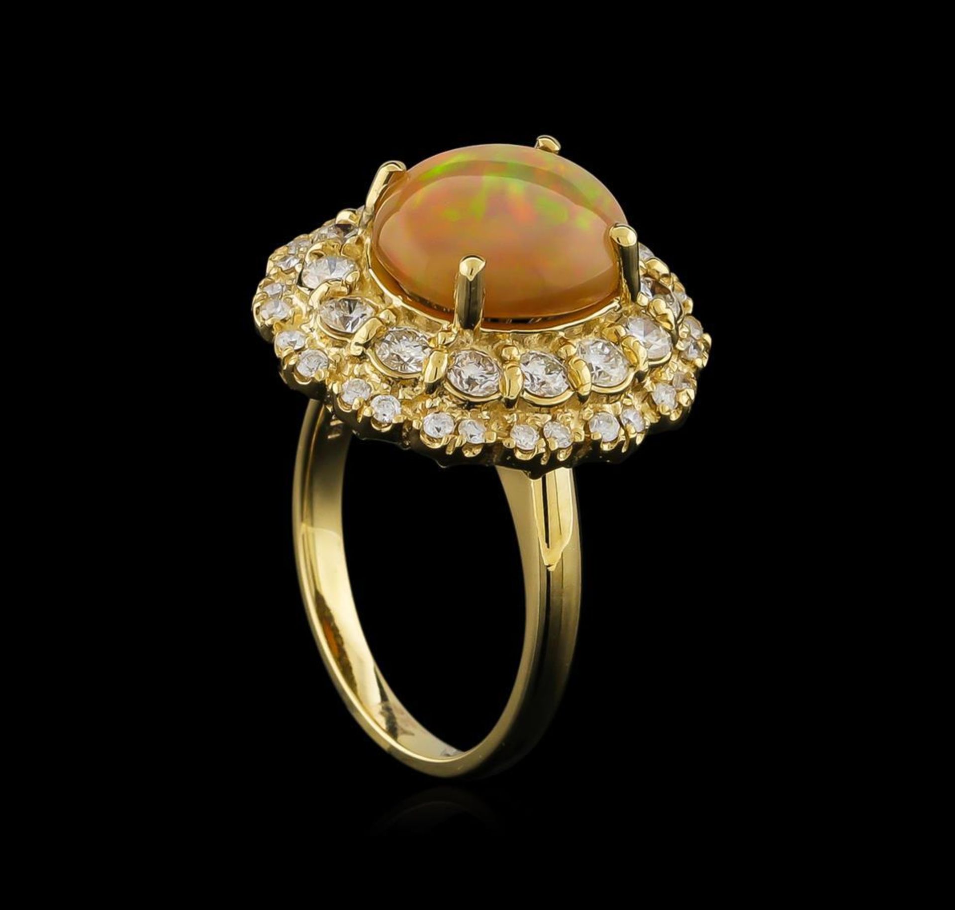 2.75 ctw Opal and Diamond Ring - 14KT Yellow Gold - Image 4 of 5