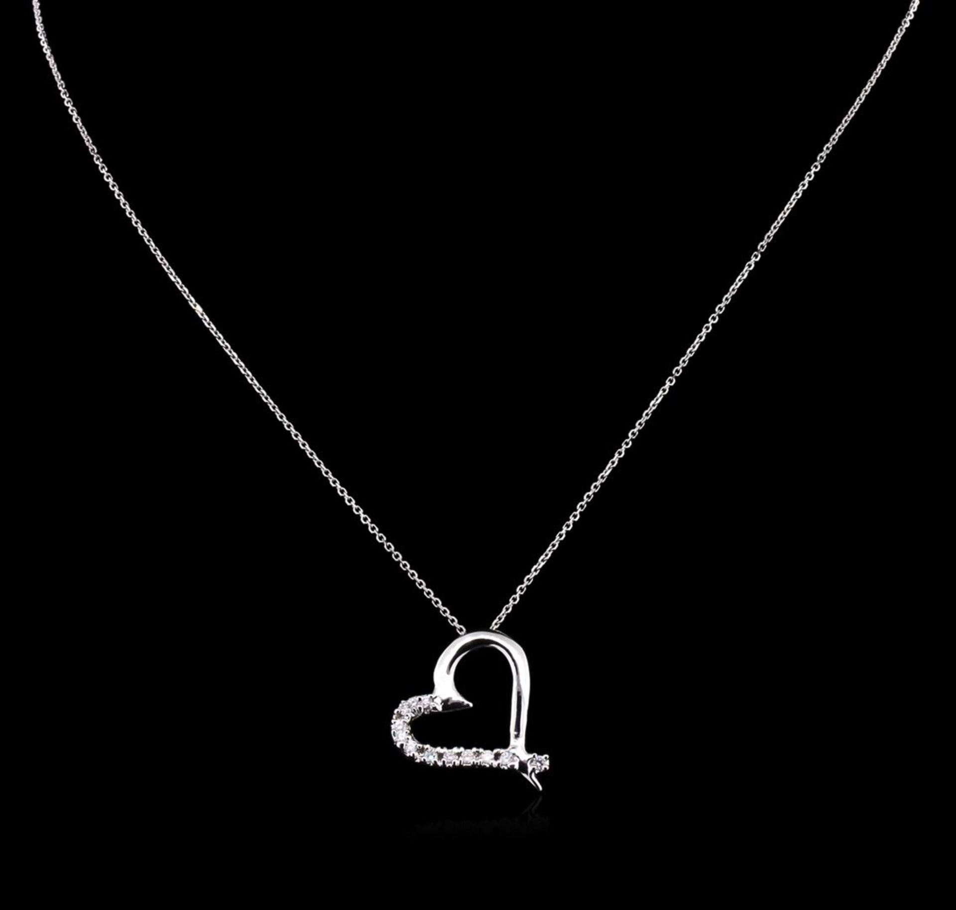 0.45 ctw Diamond Pendant With Chain - 14KT White Gold - Image 2 of 2