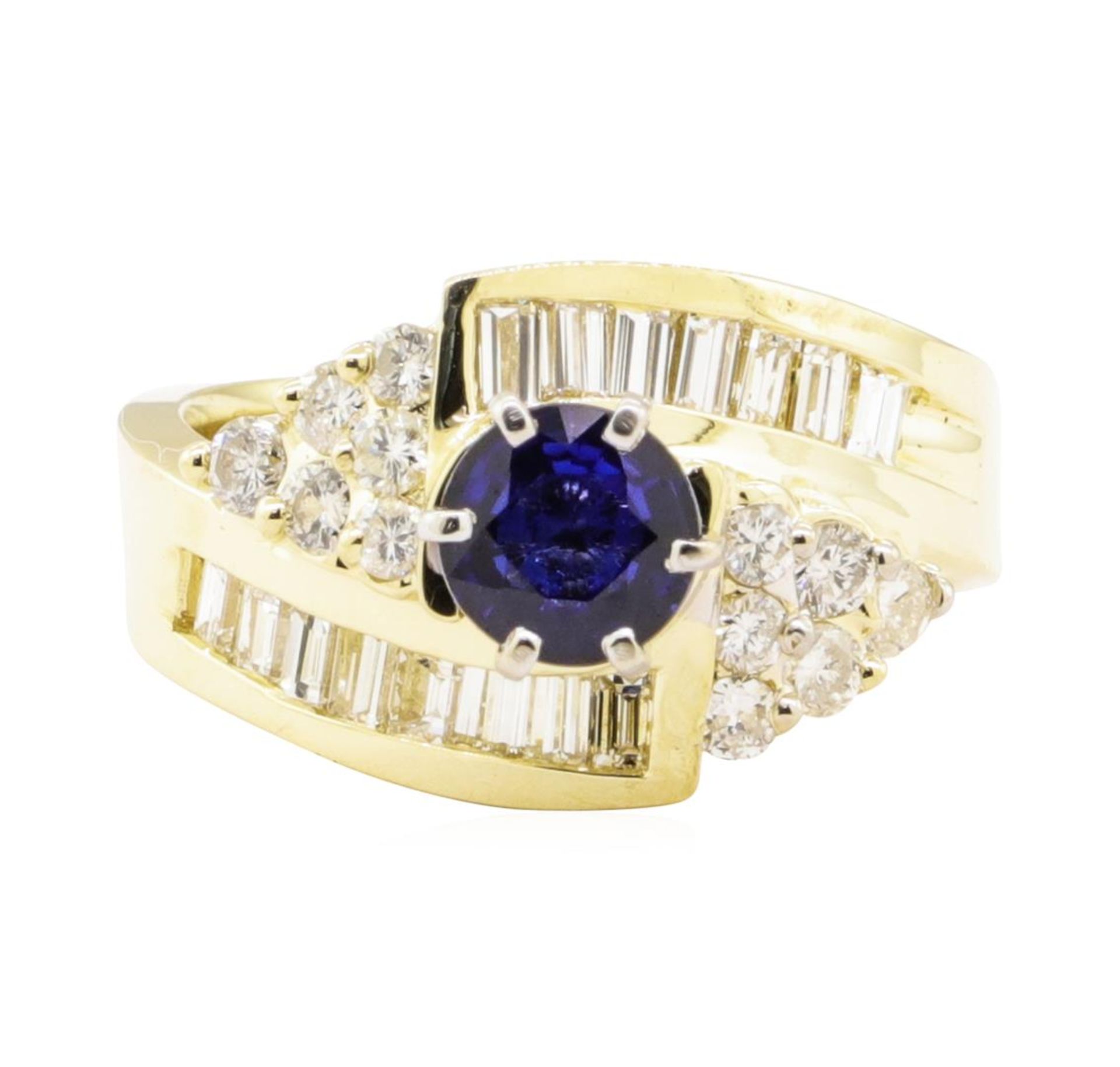 2.06 ctw Blue Sapphire And Diamond Ring - 14KT Yellow Gold - Image 2 of 5