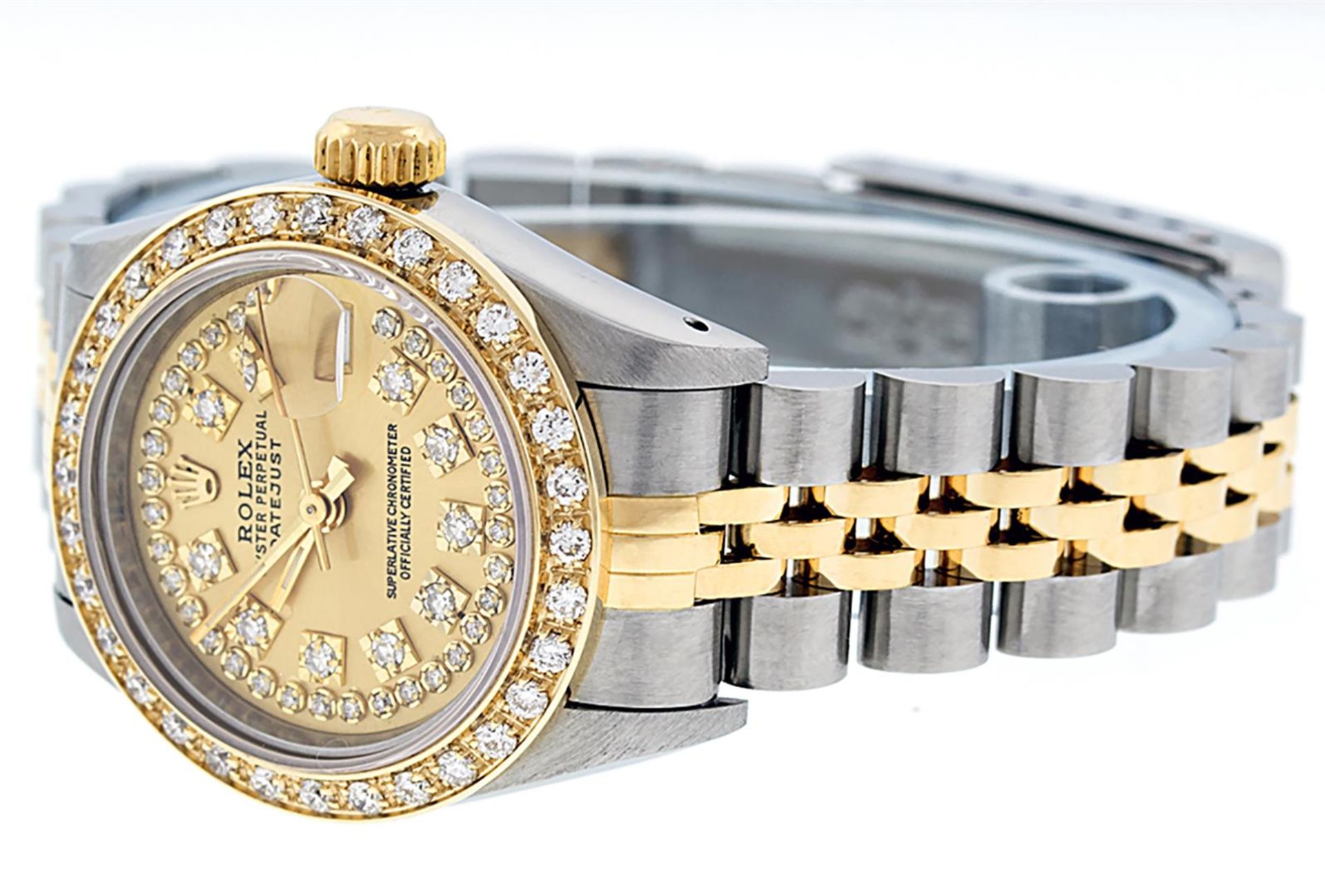 Rolex Ladies 2 Tone Champagne Diamond Oyster Perpetual Datejust Wriswatch 26MM - Image 4 of 9