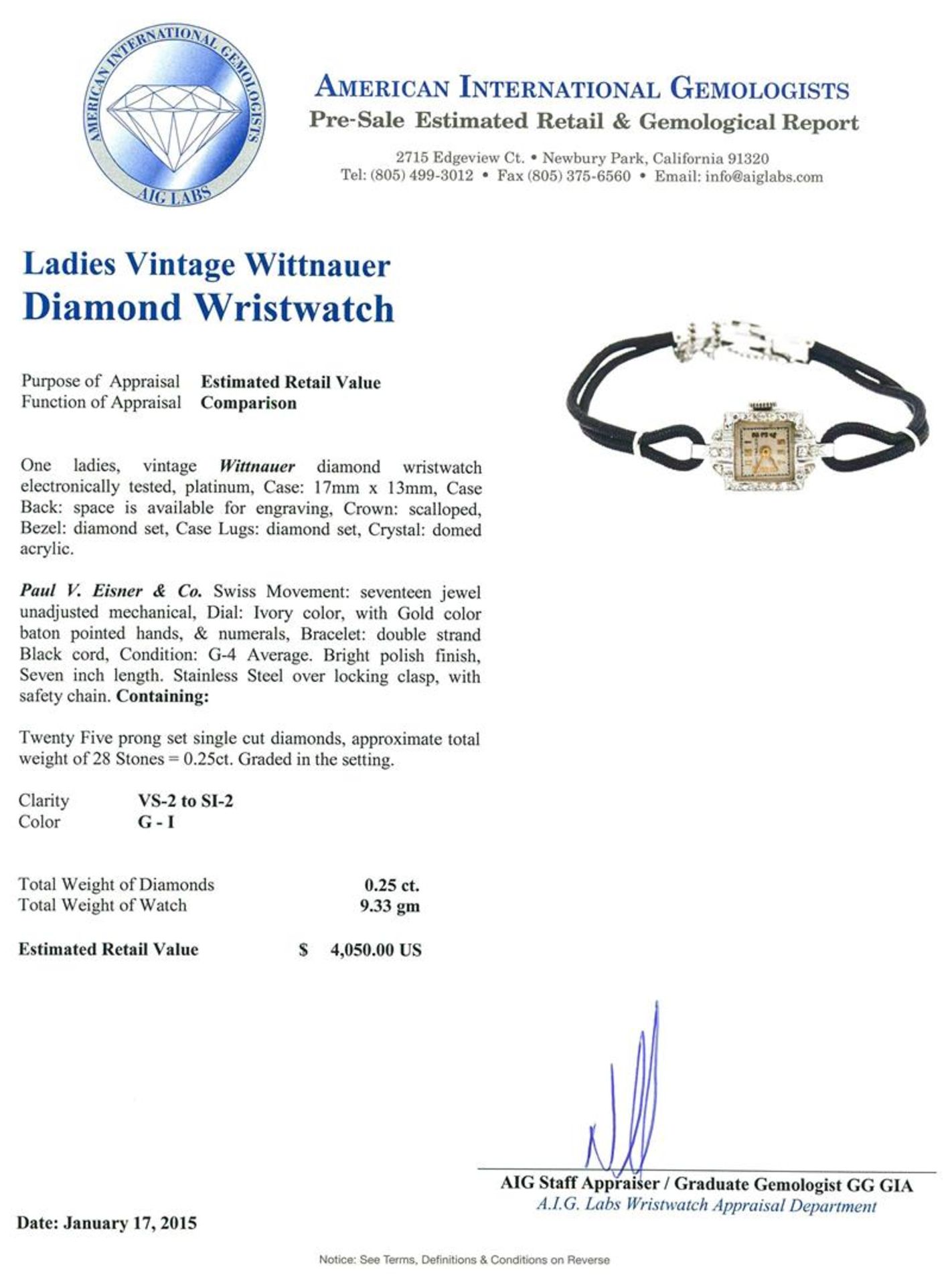 Vintage Wittnauer Diamond Ladies Watch - Image 4 of 4
