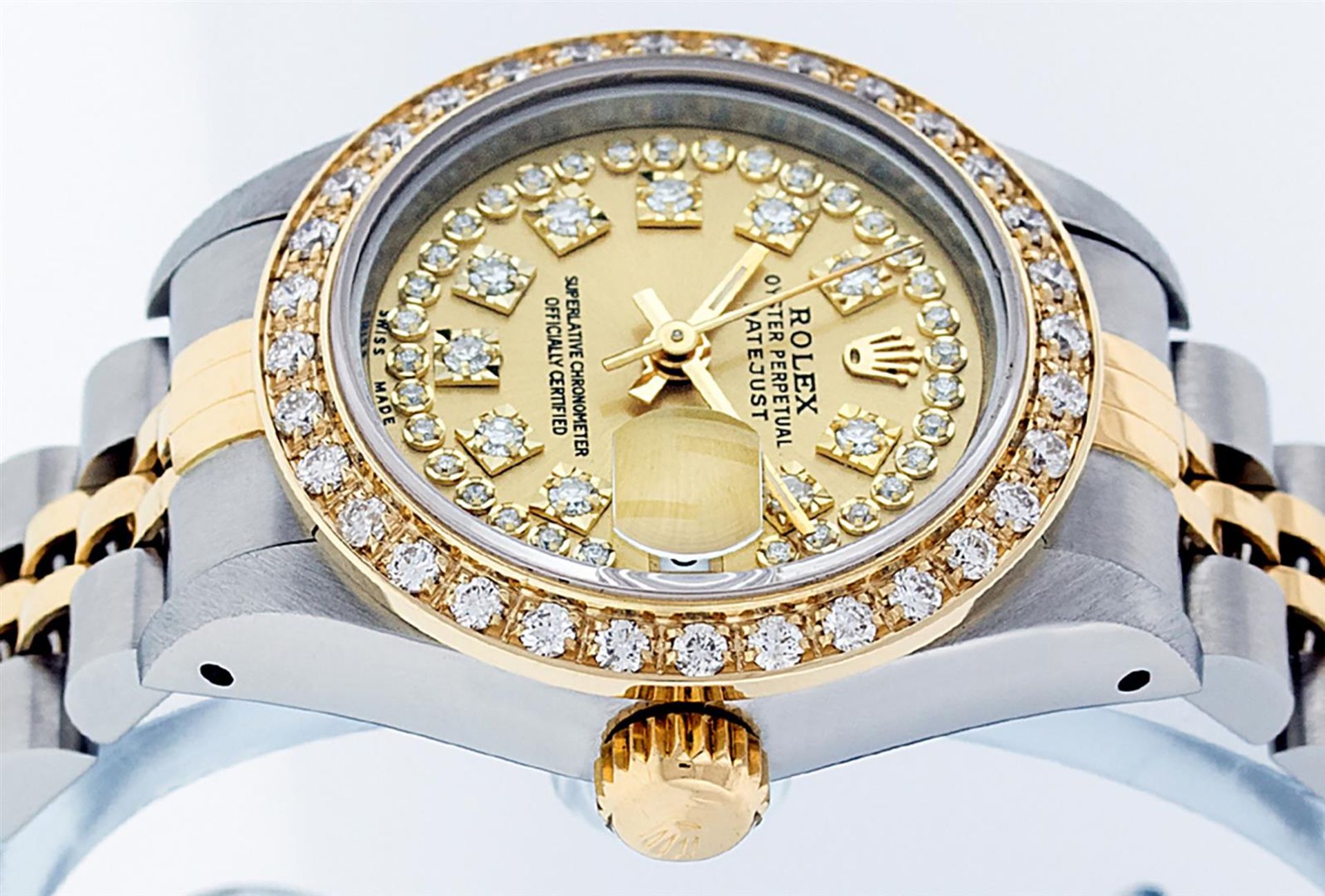Rolex Ladies 2 Tone Champagne Diamond Oyster Perpetual Datejust Wriswatch 26MM - Image 7 of 9