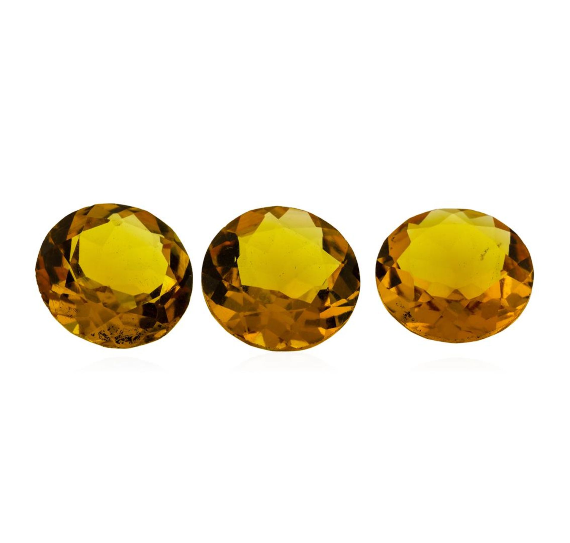 14.32ctw.Natural Round Cut Citrine Quartz Parcel of Three