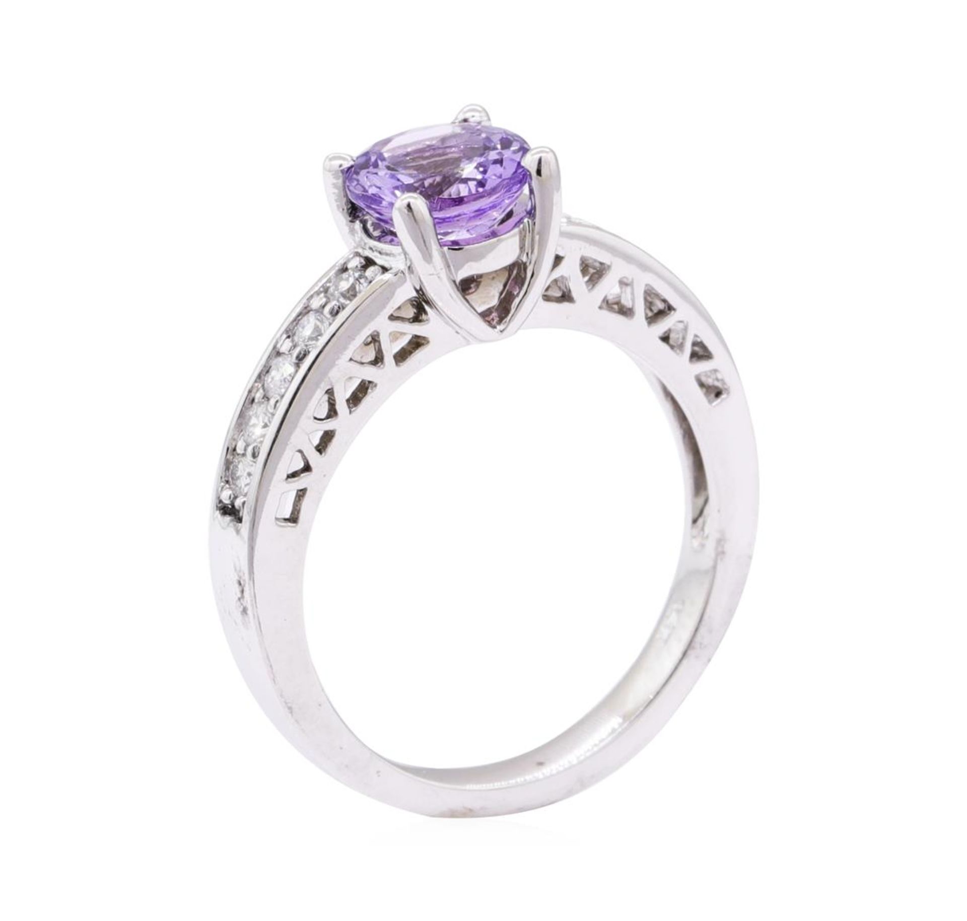 1.61 ctw Tanzanite And Diamond Ring - 14KT White Gold - Image 4 of 5