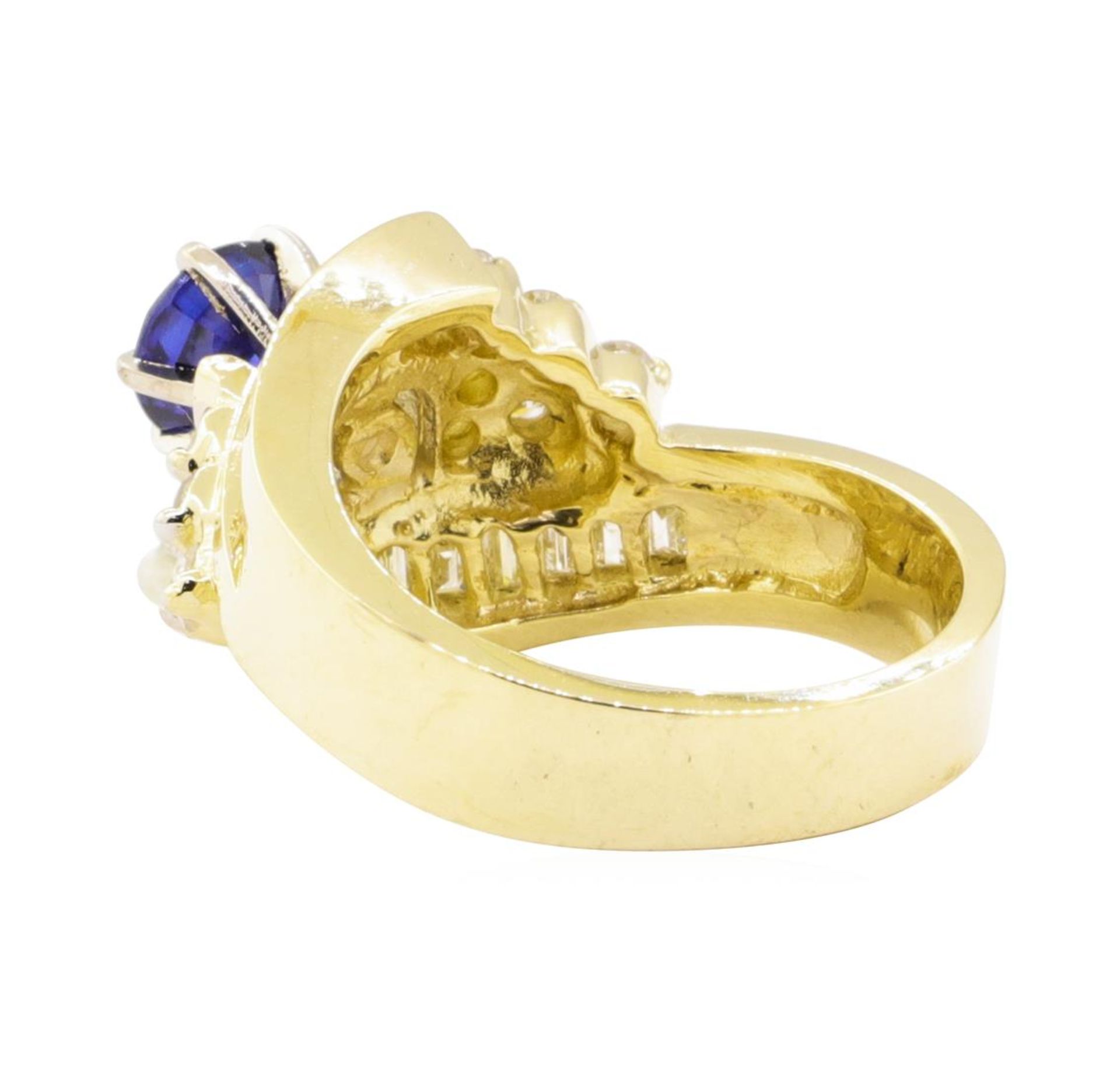 2.06 ctw Blue Sapphire And Diamond Ring - 14KT Yellow Gold - Image 3 of 5