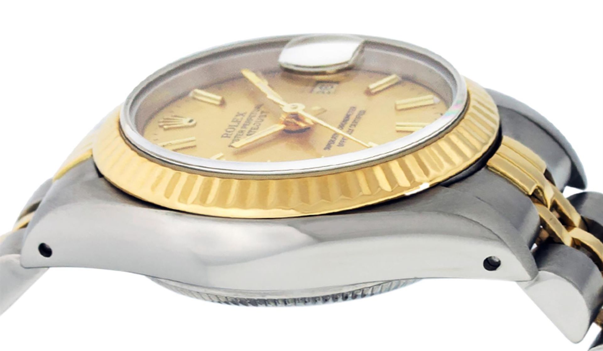 Rolex Ladies 2 Tone Champagne Index Datejust Wristwatch - Image 3 of 8