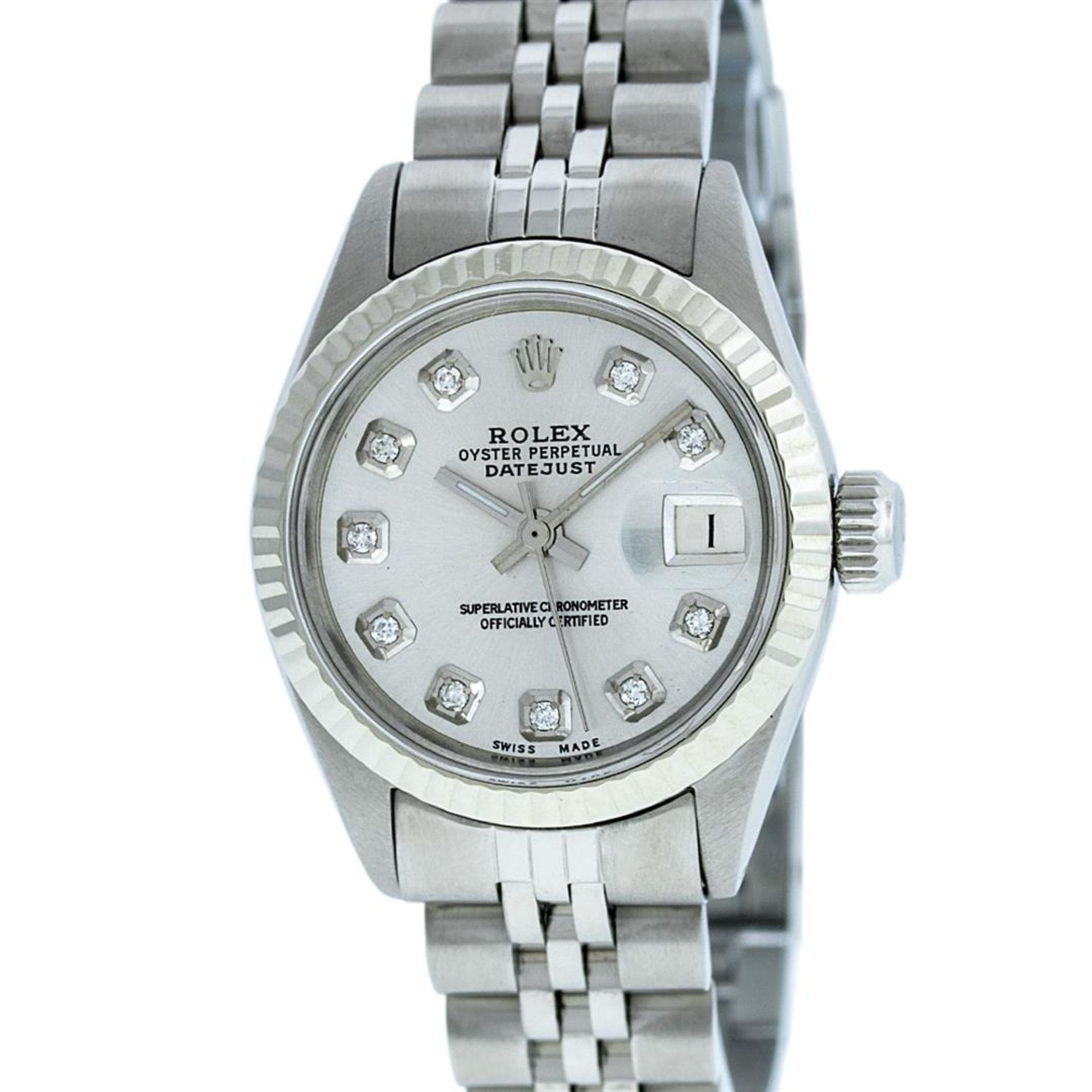 Rolex Ladies Stainless Steel Silver Diamond 26MM Datejust Wristwatch - Image 2 of 9