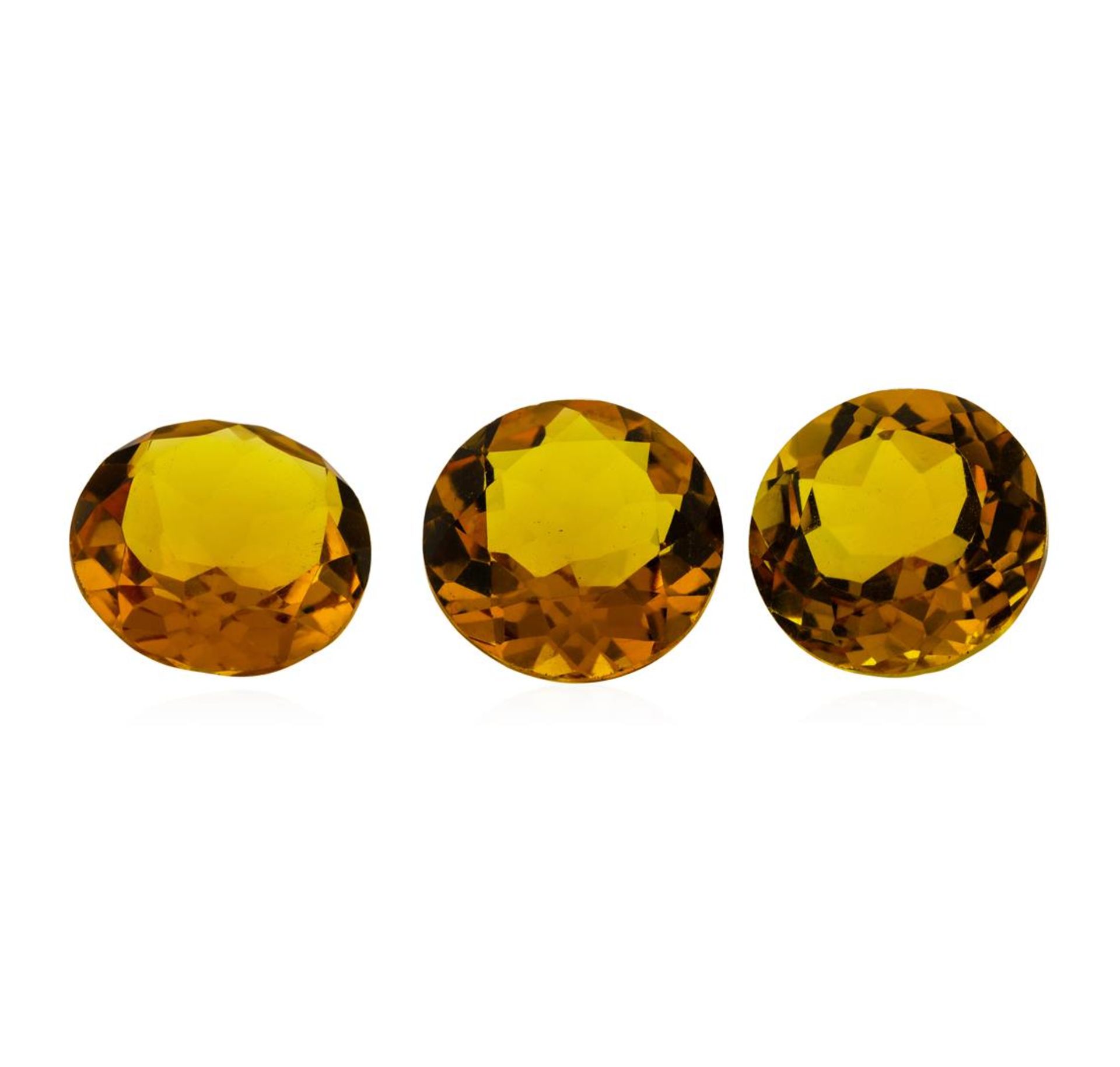 15.85ctw.Natural Round Cut Citrine Quartz Parcel of Three