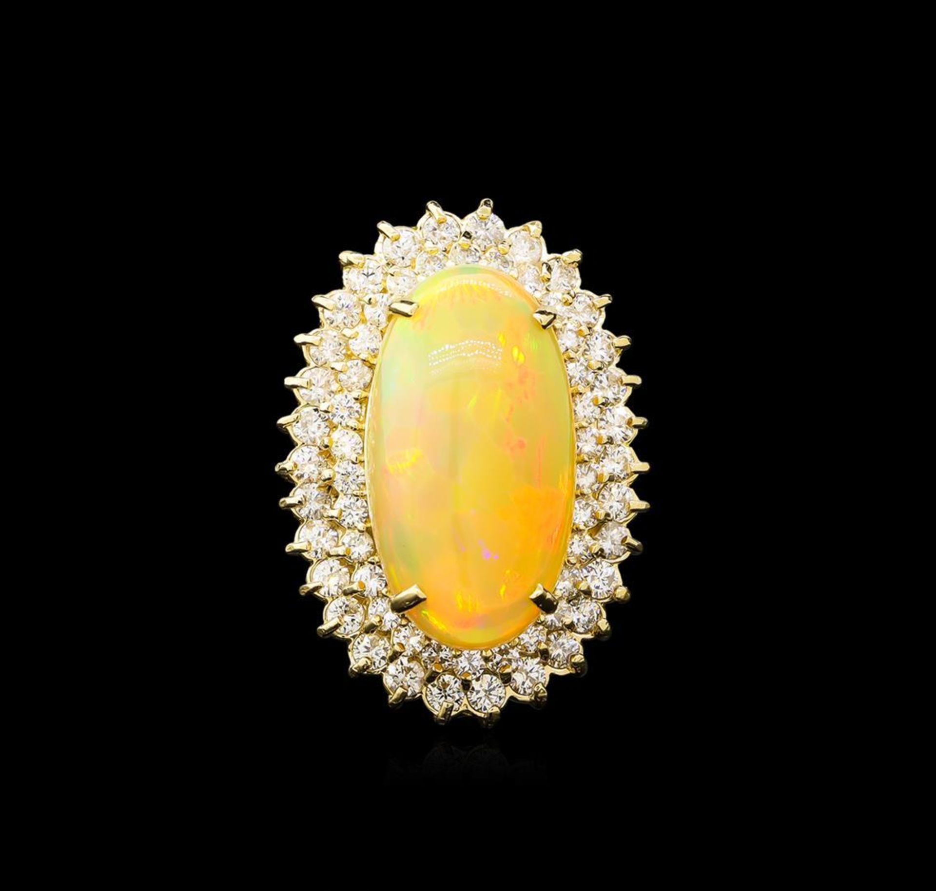 14.56 ctw Opal and Diamond Ring - 14KT Yellow Gold - Image 2 of 5