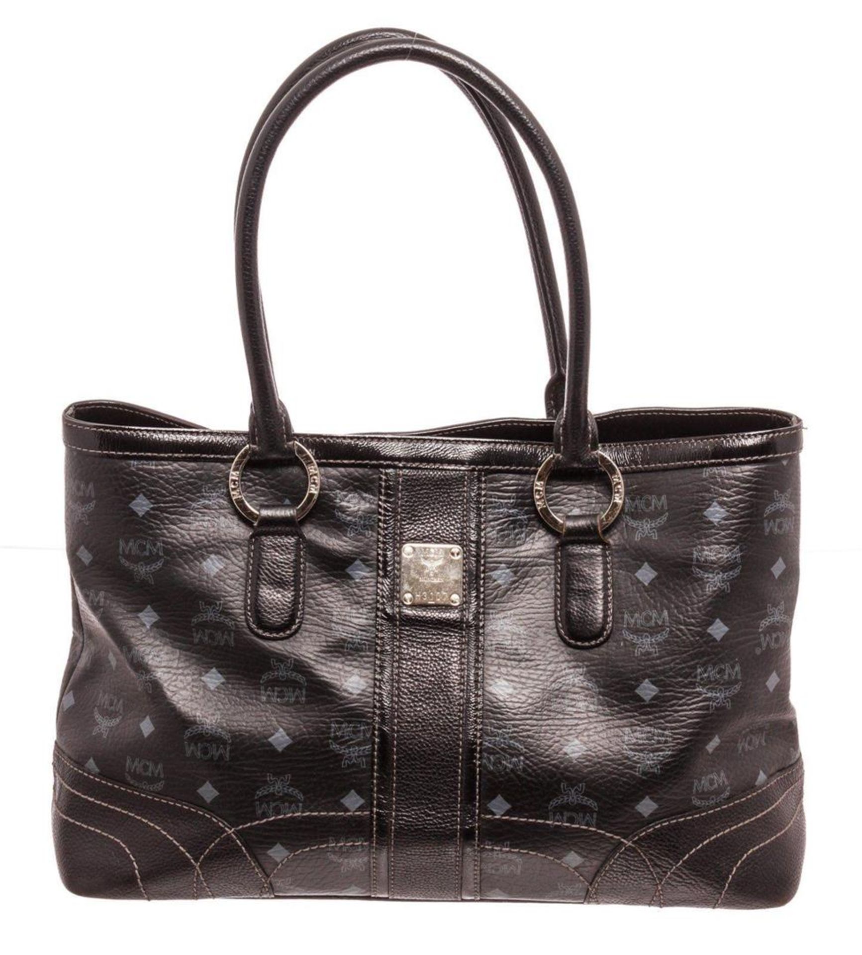 MCM Black Shopper Tote Bag