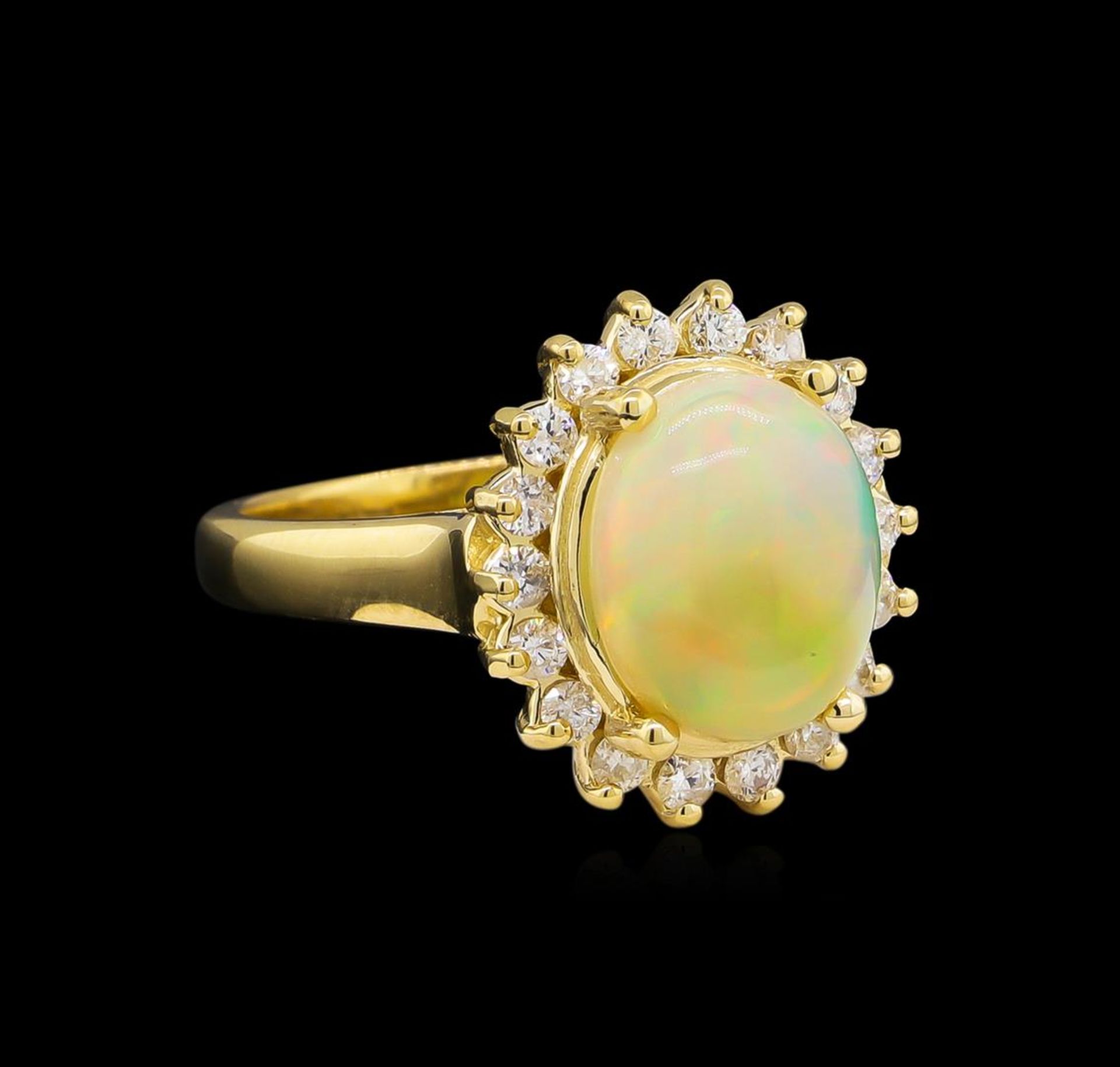 2.48ct Opal and Diamond Ring - 14KT Yellow Gold