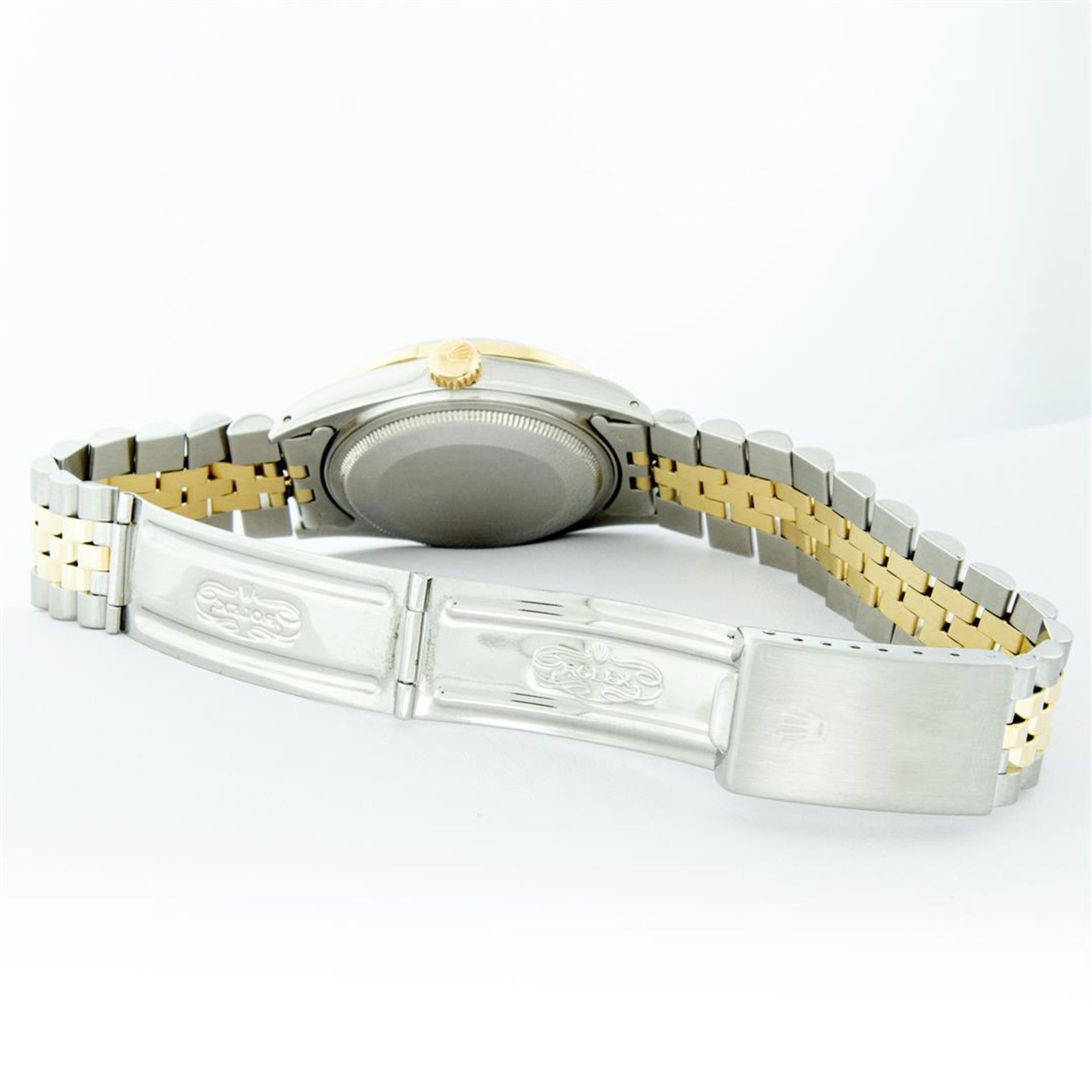 Rolex Mens 2 Tone Green String Diamond & Emerald Datejust Wristwatch - Image 8 of 9