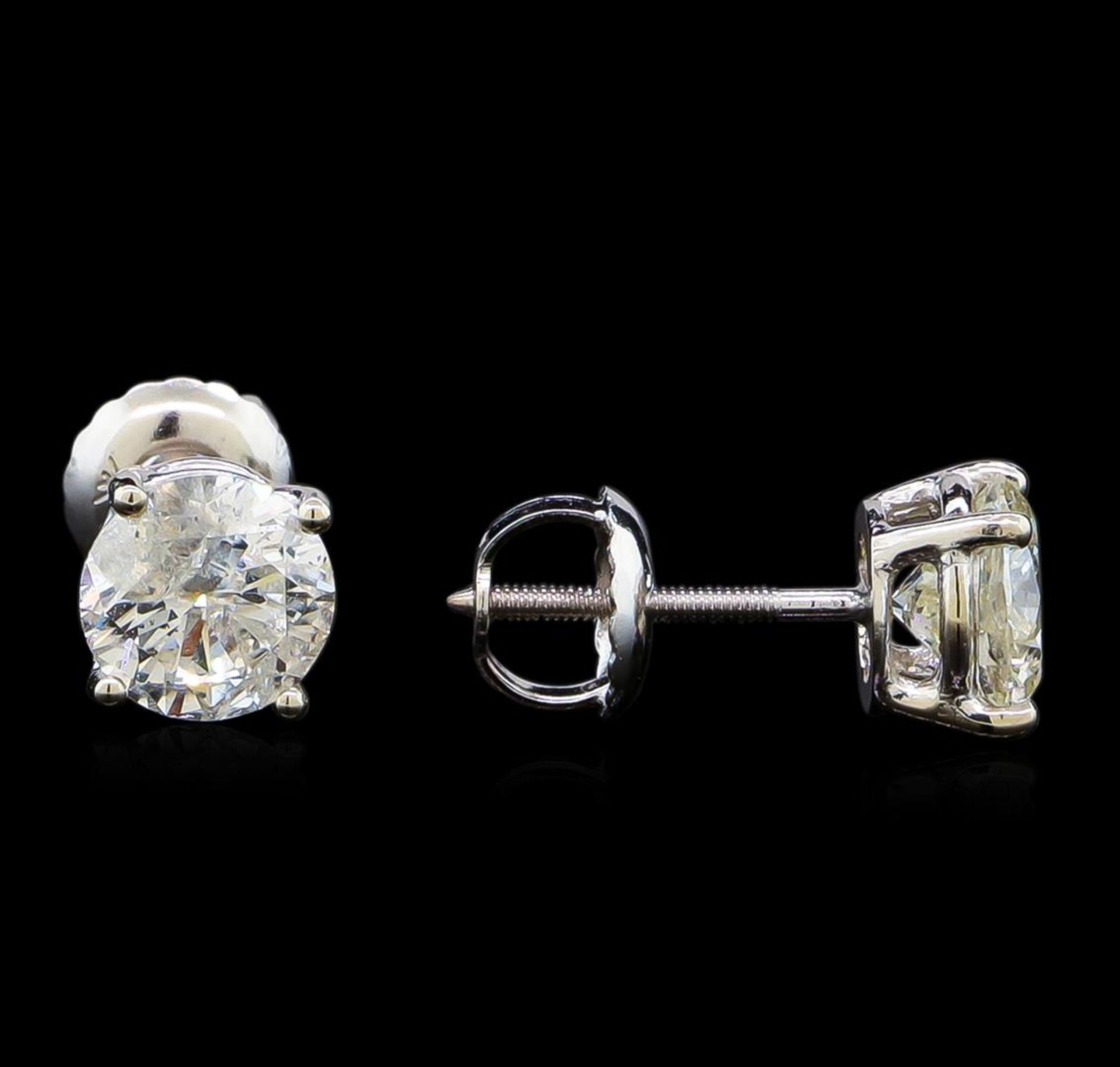 1.48 ctw Diamond Stud Earrings - 14KT White Gold - Image 2 of 3