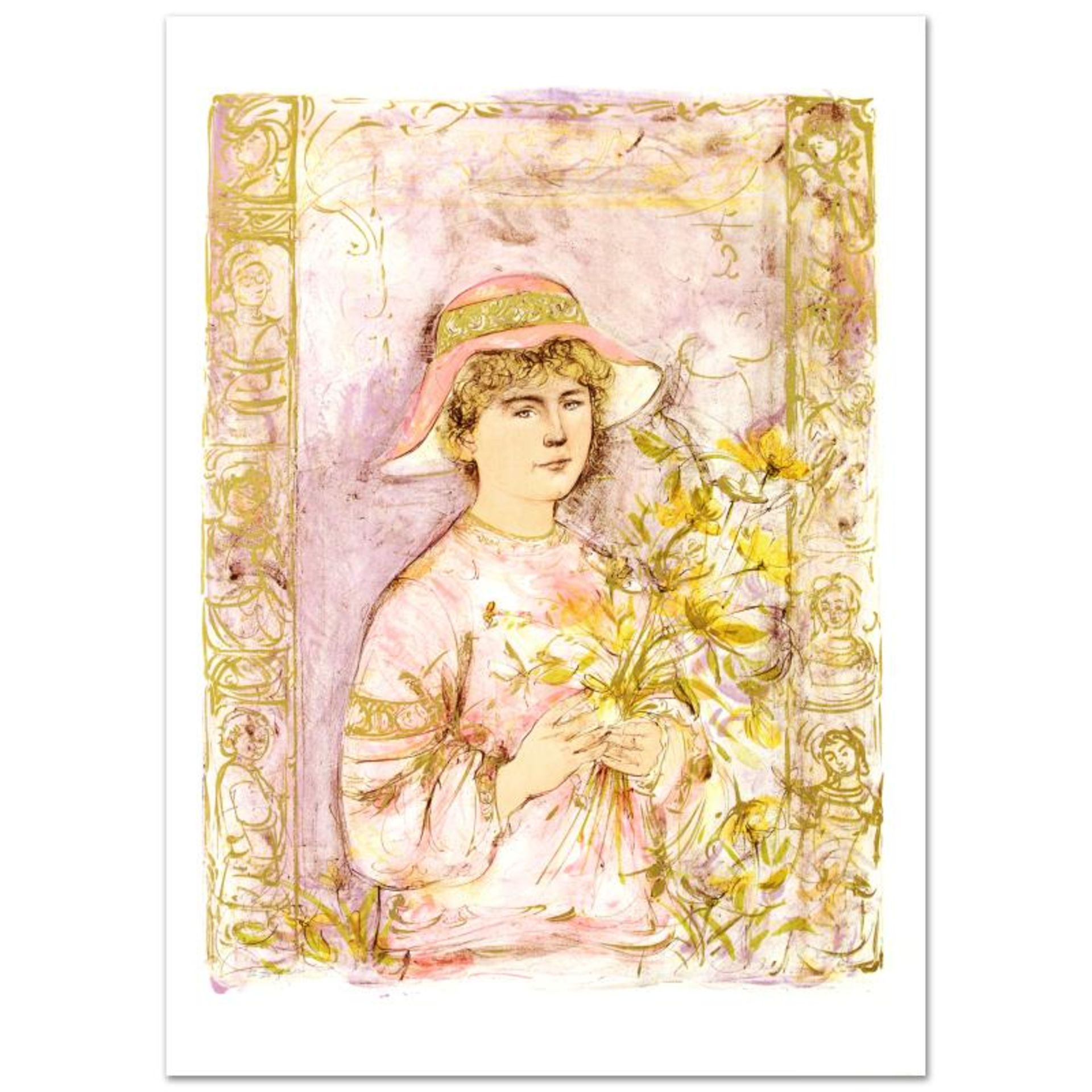 "Flora" Limited Edition Lithograph by Edna Hibel (1917-2014), Numbered and Hand