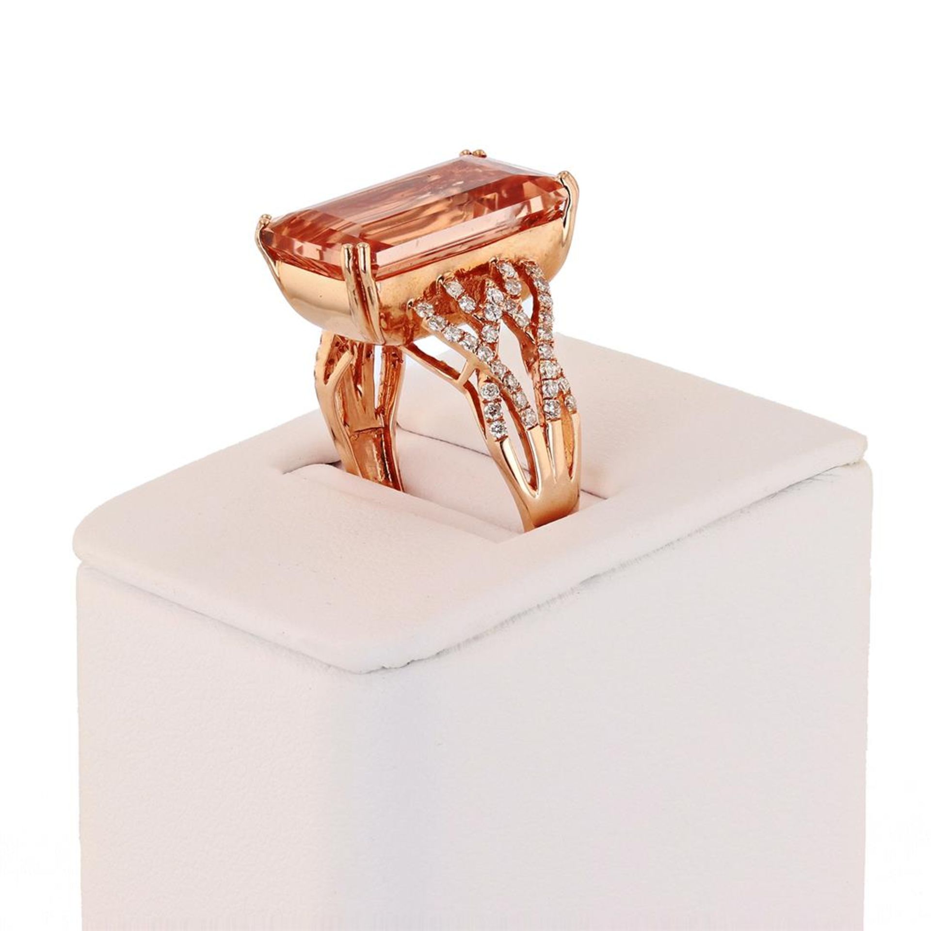 8.94ct Morganite and 0.35ctw Diamond 14K Rose Gold Ring - Image 3 of 4