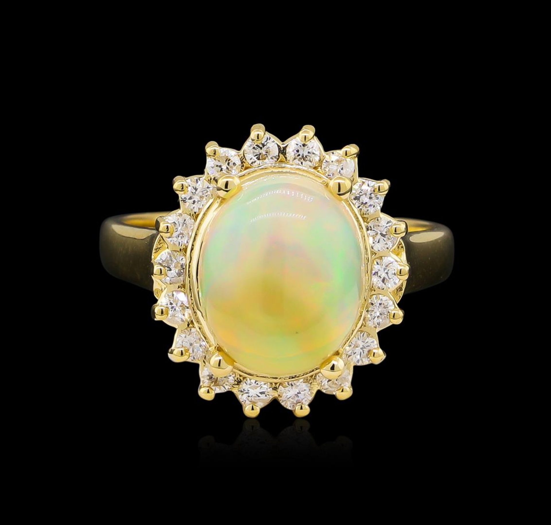 2.48ct Opal and Diamond Ring - 14KT Yellow Gold - Image 2 of 4