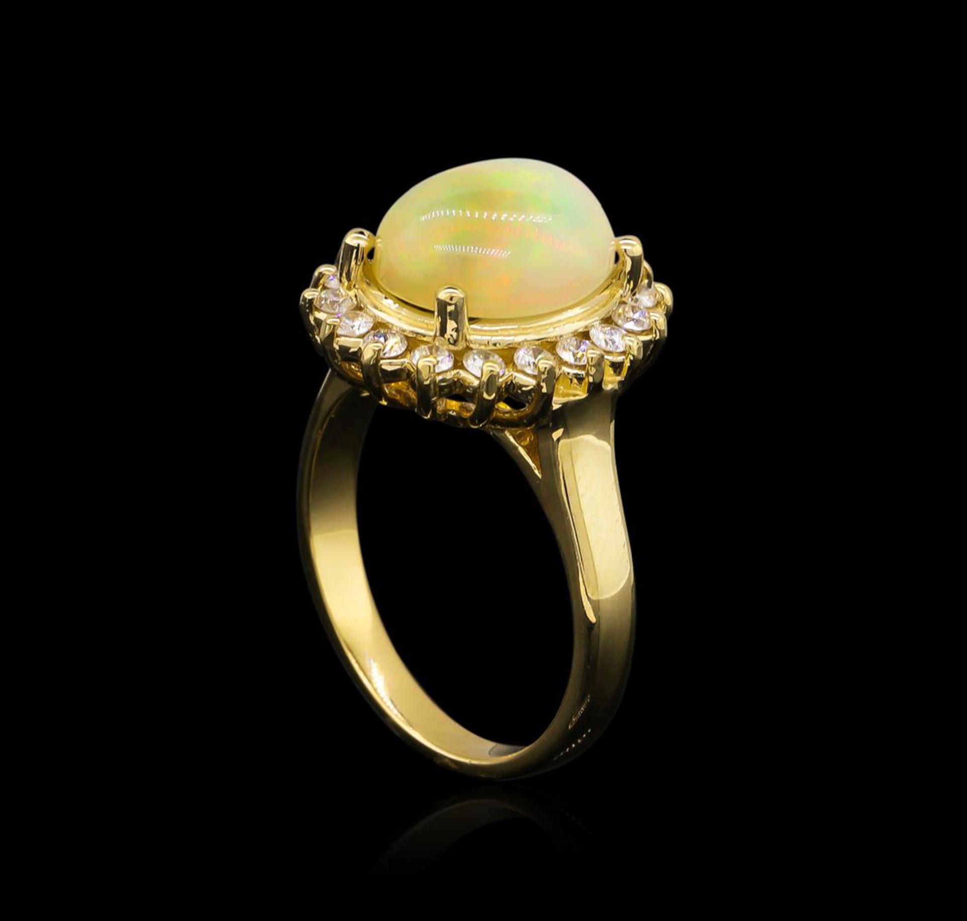 2.48ct Opal and Diamond Ring - 14KT Yellow Gold - Image 4 of 4