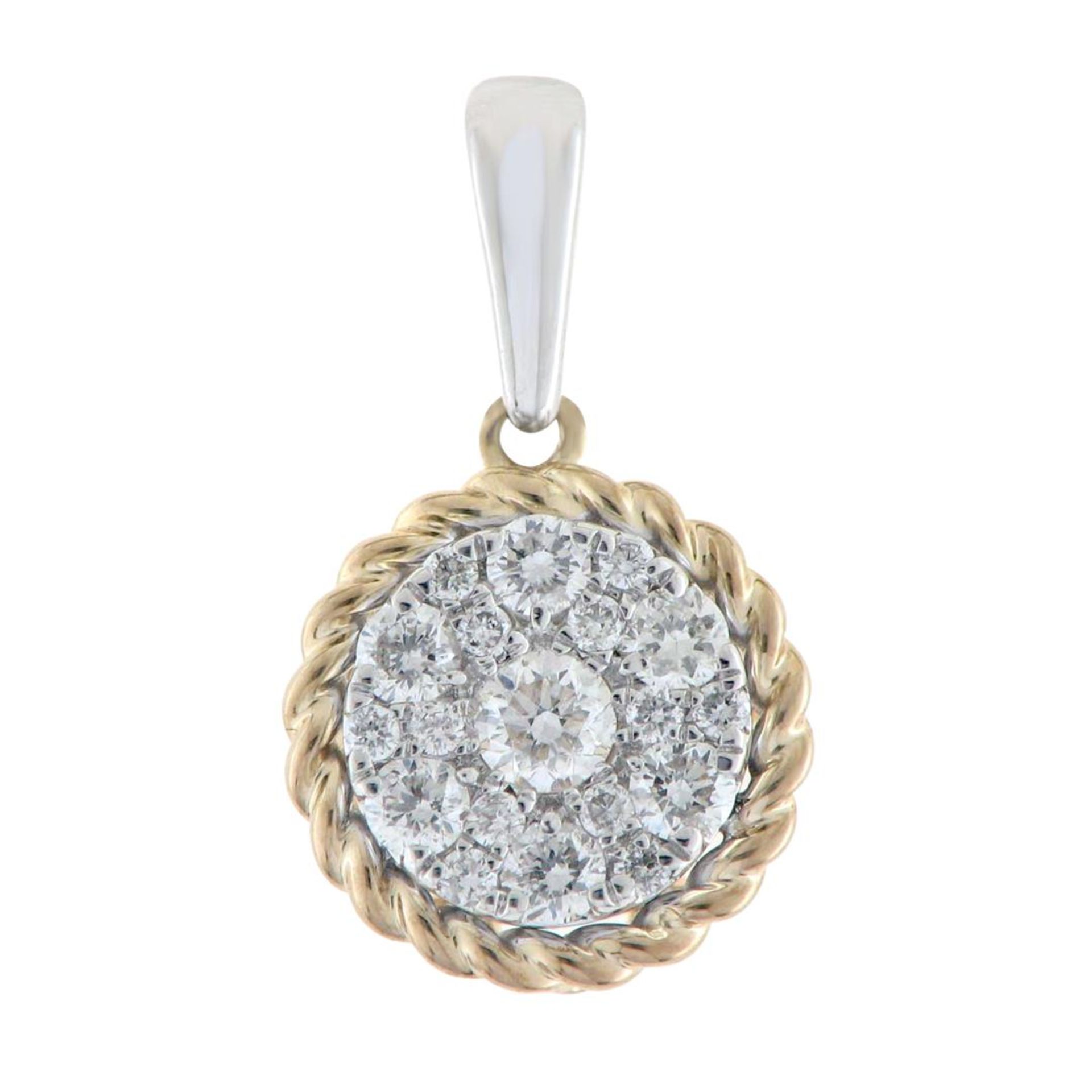 14K Two-Tone Gold 0.34CTW Diamond Pendant Necklace, (I1-I2/H-I)