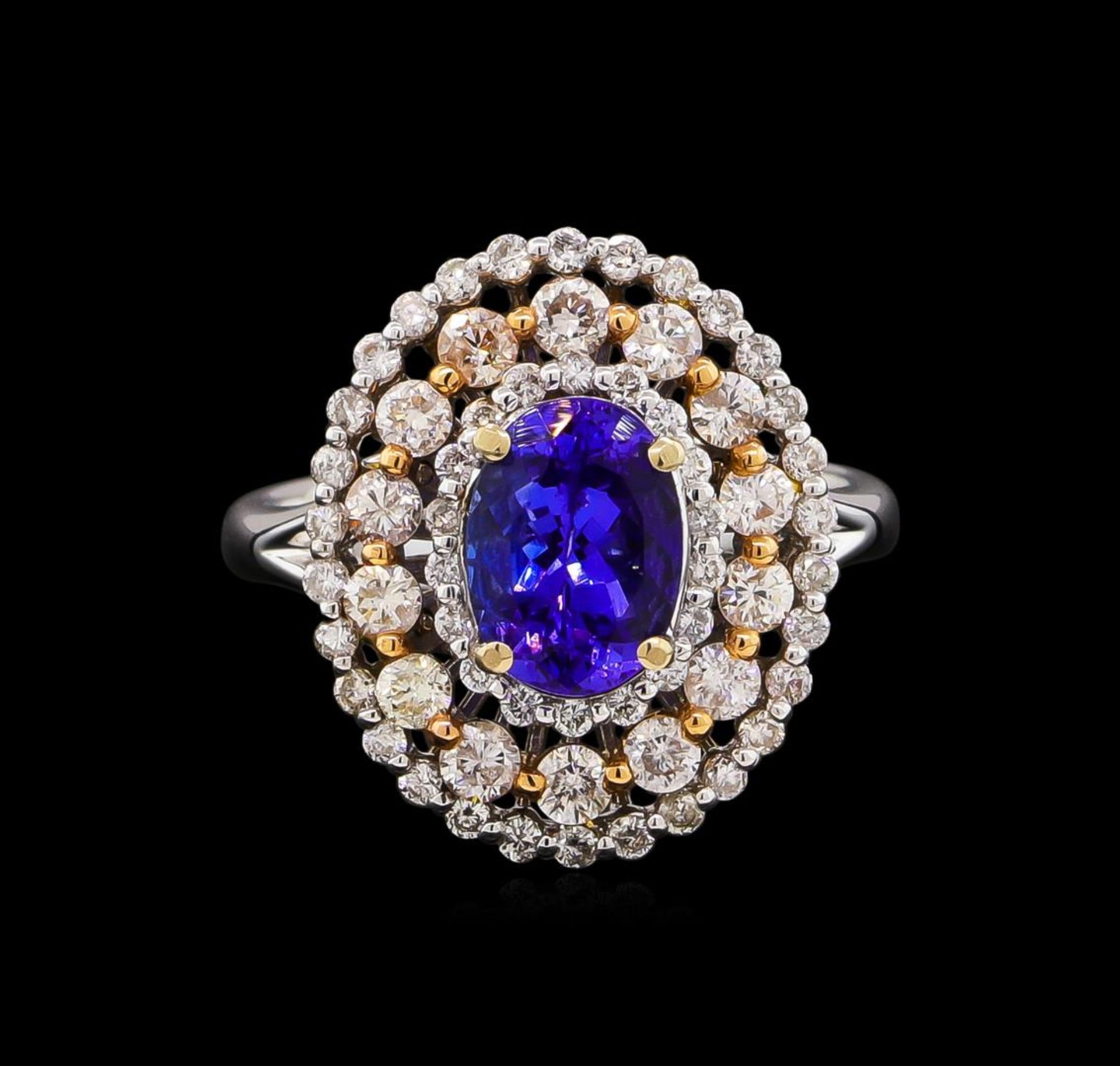 14KT Two-Tone Gold 1.73ct Tanzanite and Diamond Ring - Image 2 of 5